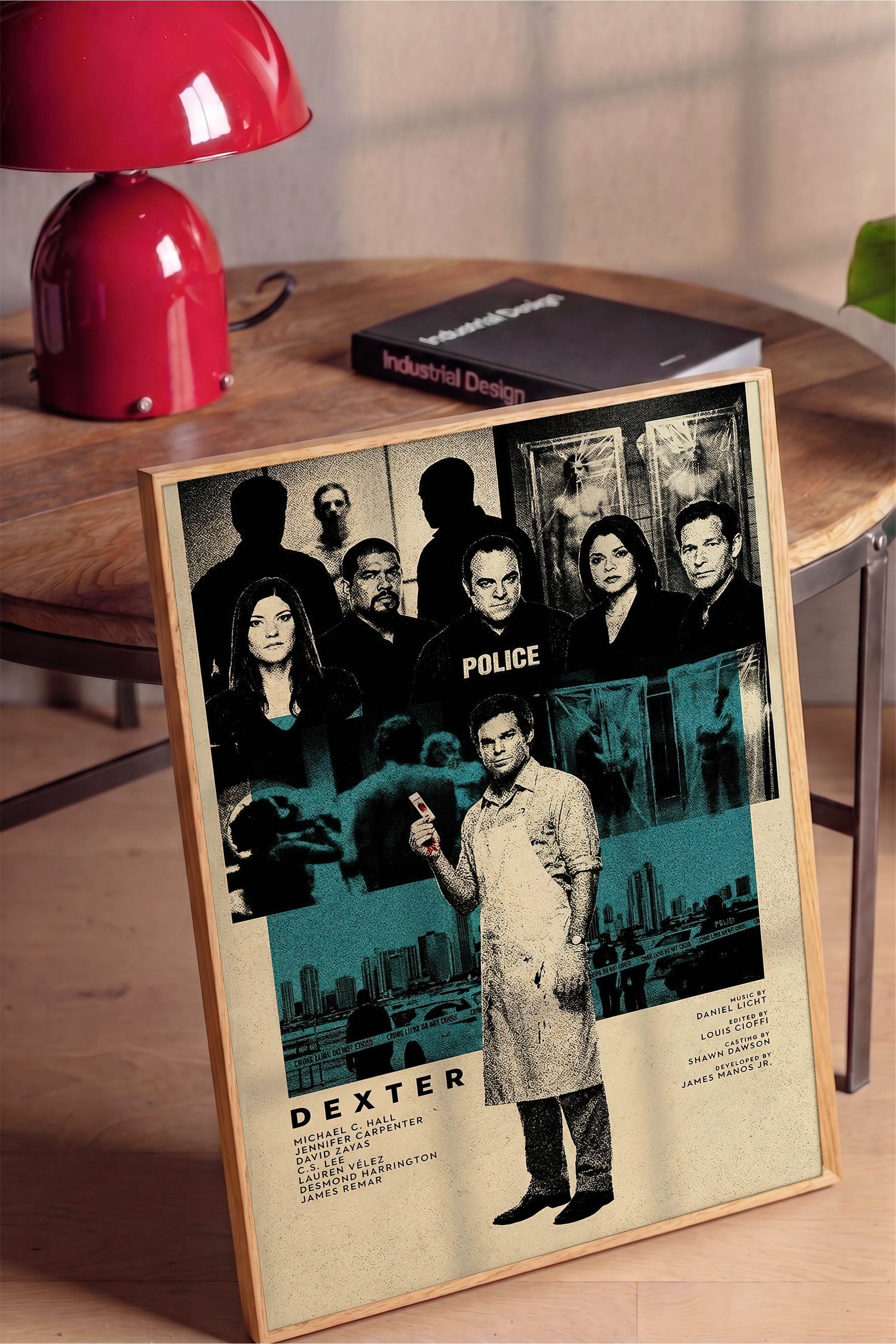 Dexter Ahşap Çerçeveli Poster, Sinema ve Dizi Tablo, Film Dizi Afişleri NO:112776