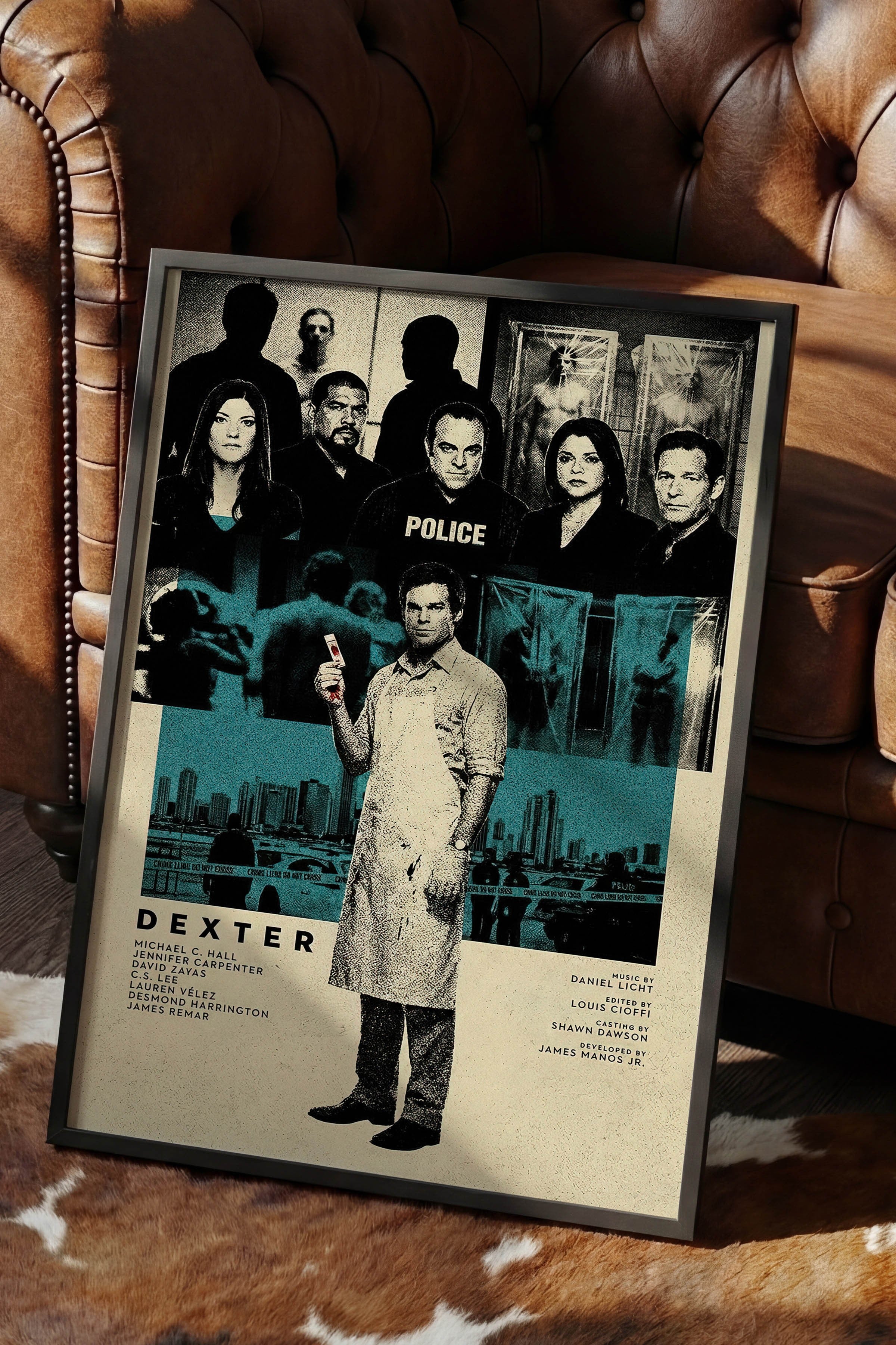 Dexter Siyah Çerçeveli Poster, Sinema ve Dizi Tablo, Film Dizi Afişleri NO:112776