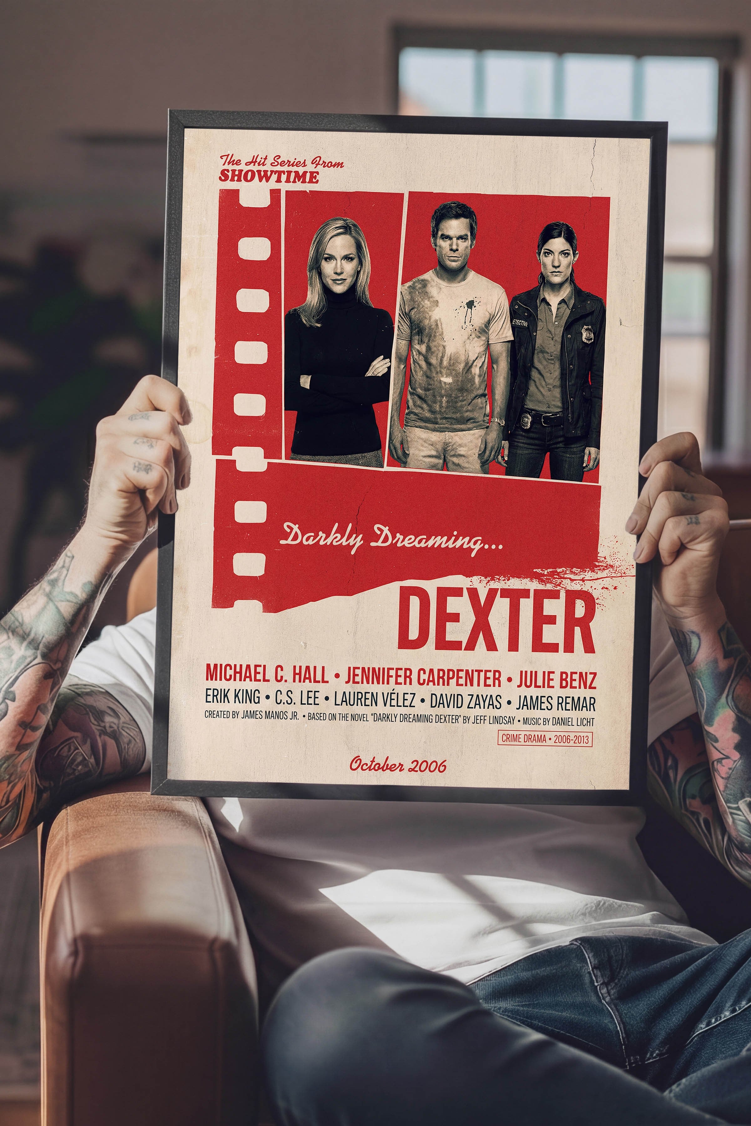 Dexter Siyah Çerçeveli Poster, Sinema ve Dizi Tablo, Film Dizi Afişleri NO:112852