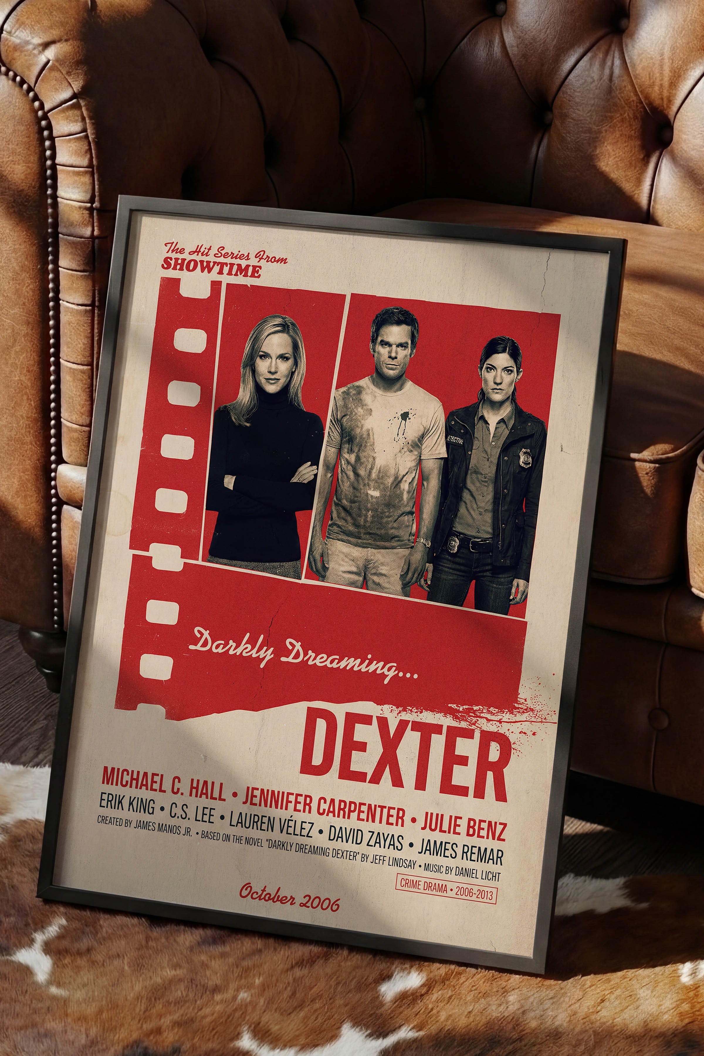 Dexter Siyah Çerçeveli Poster, Sinema ve Dizi Tablo, Film Dizi Afişleri NO:112852