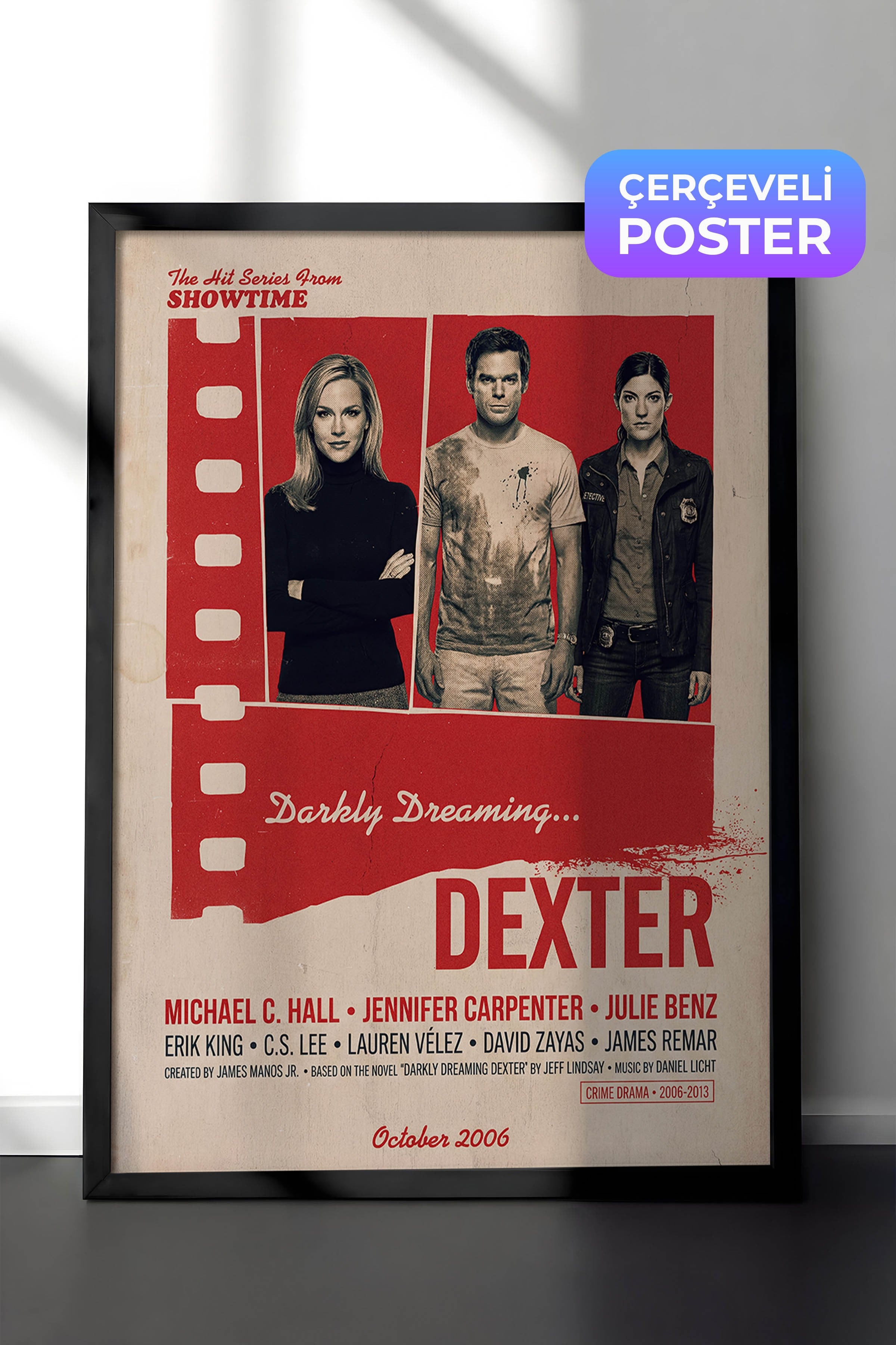 Dexter Siyah Çerçeveli Poster, Sinema ve Dizi Tablo, Film Dizi Afişleri NO:112852