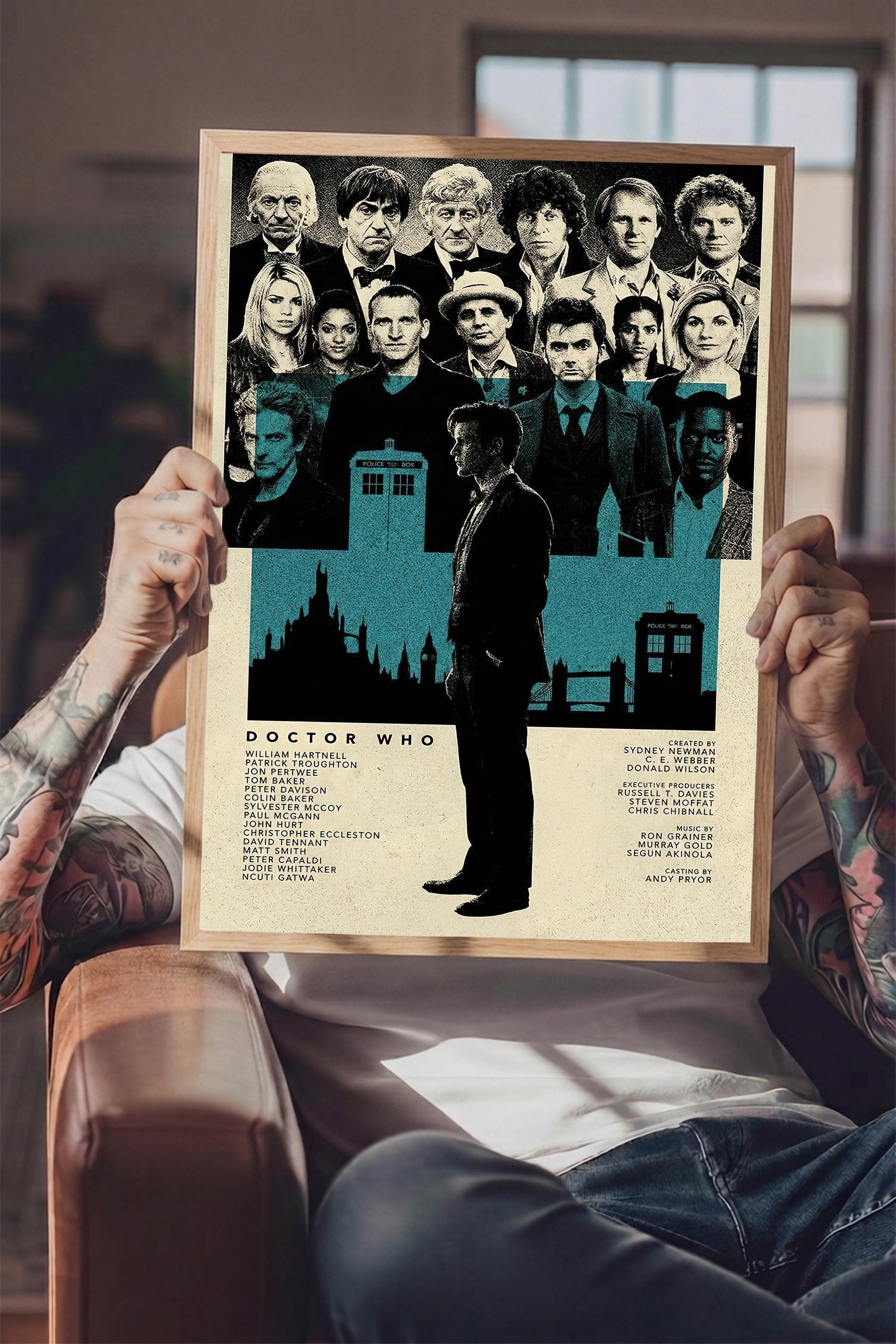 Doctor Who Ahşap Çerçeveli Poster, Sinema ve Dizi Tablo, Film Dizi Afişleri NO:112800