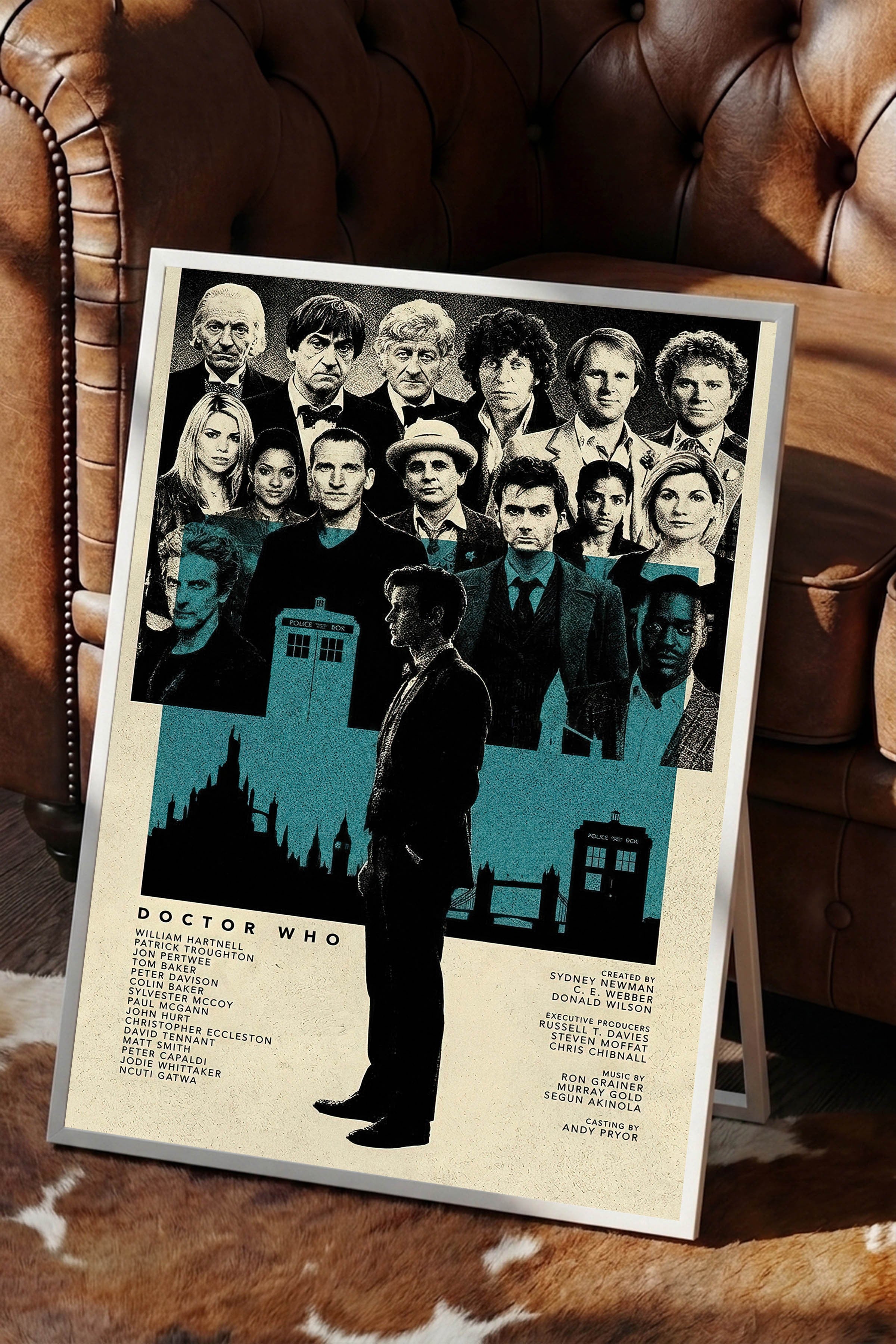 Doctor Who Beyaz Çerçeveli Poster, Sinema ve Dizi Tablo, Film Dizi Afişleri NO:112800