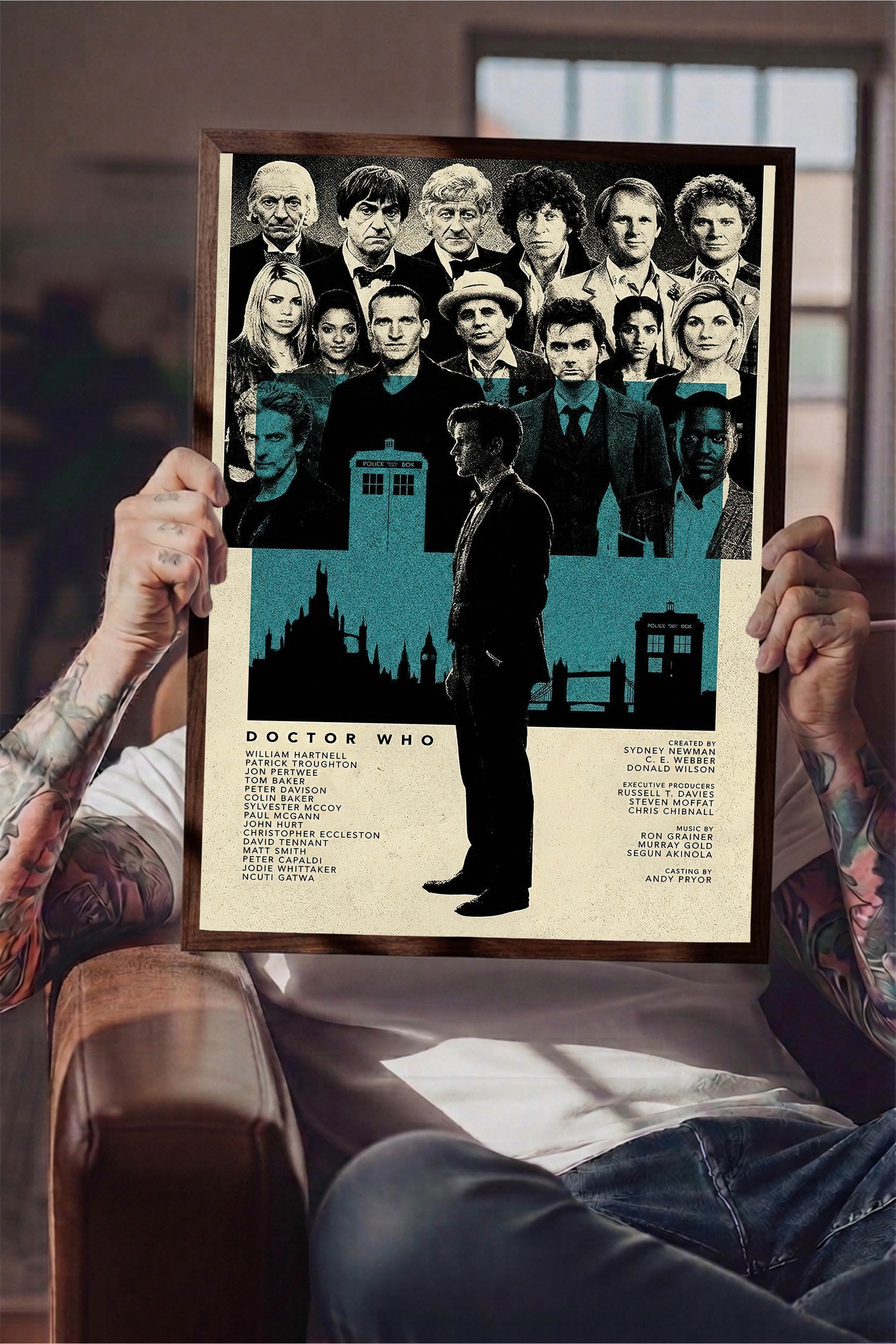 Doctor Who Kahverengi Çerçeveli Poster, Sinema ve Dizi Tablo, Film Dizi Afişleri NO:112800