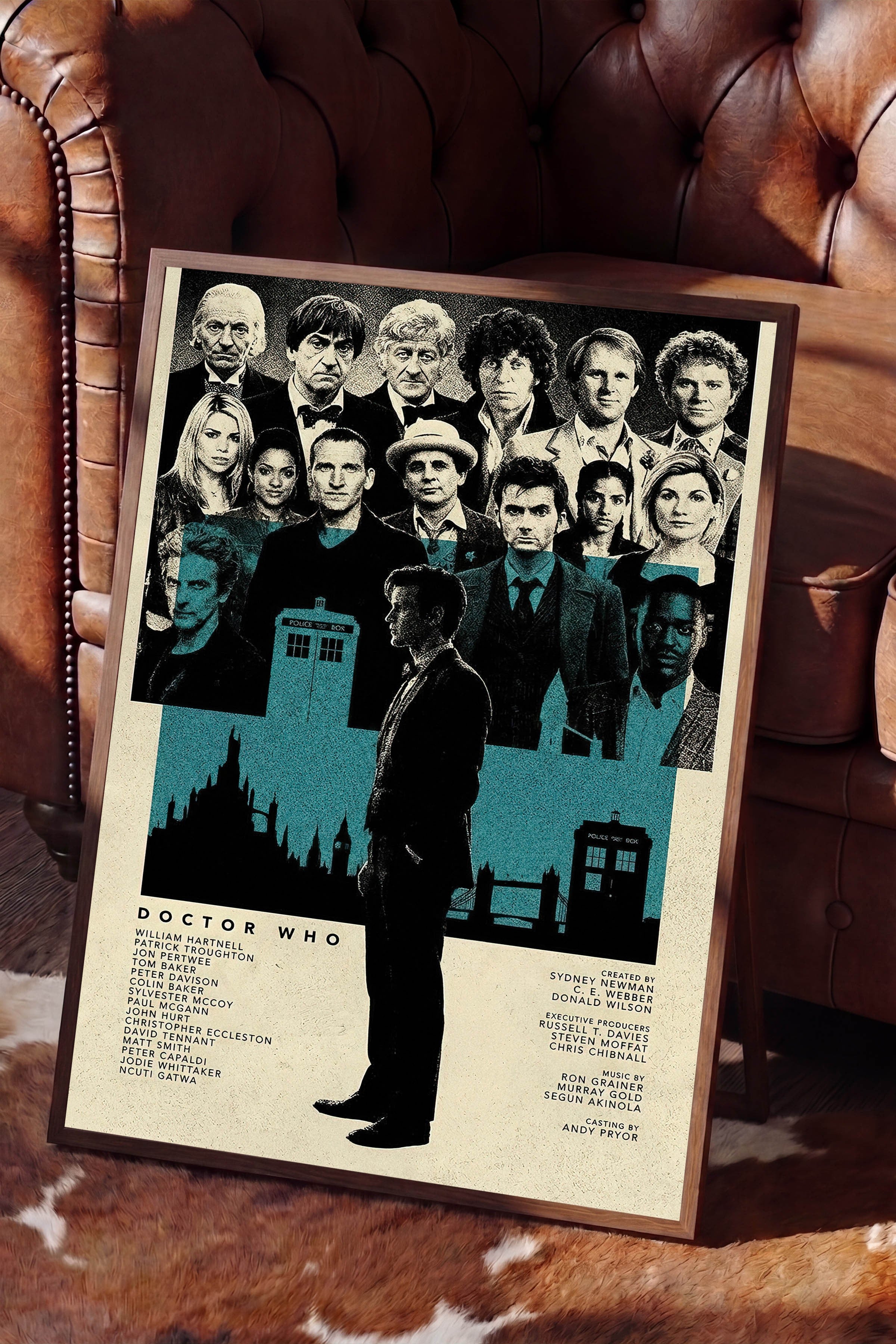 Doctor Who Kahverengi Çerçeveli Poster, Sinema ve Dizi Tablo, Film Dizi Afişleri NO:112800