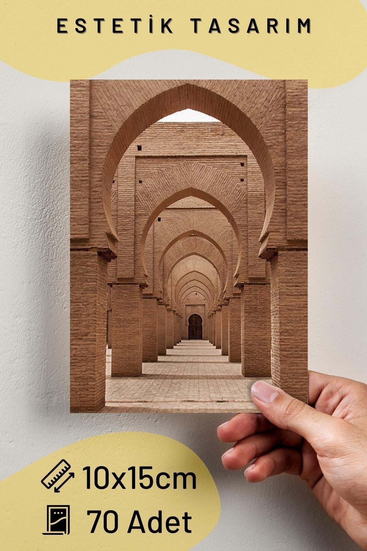 Doğal Duvar Posteri Kolaj Set - 70 Adet - Arkası Yapışkanlı - Boho Poster Seti - 10cm*15cm