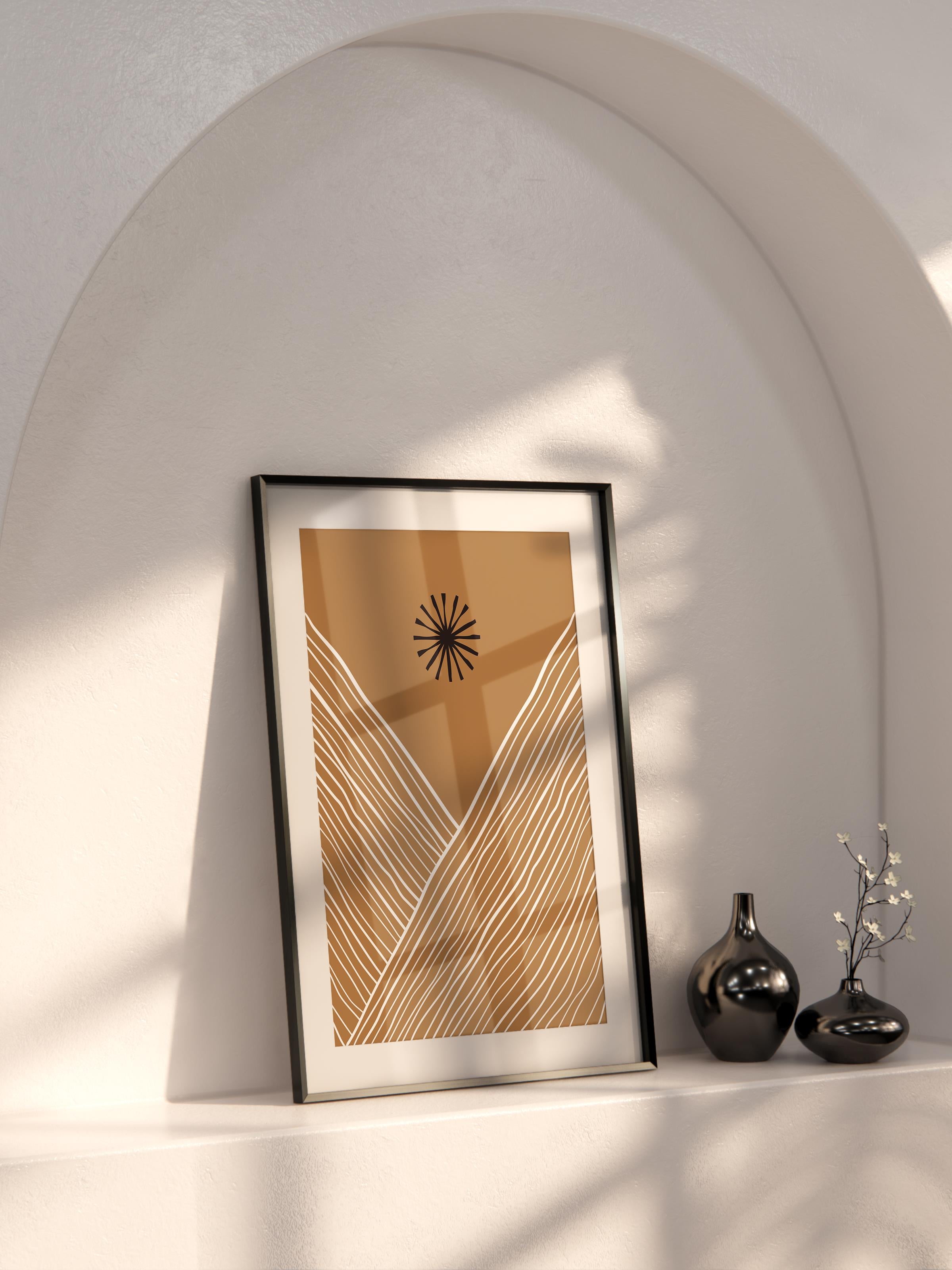Doğal Tonlar Boho Duvar Dekoru, Çerçevesiz Poster, Çerçevesiz Duvar Tablosu - Fine Art Kağıt