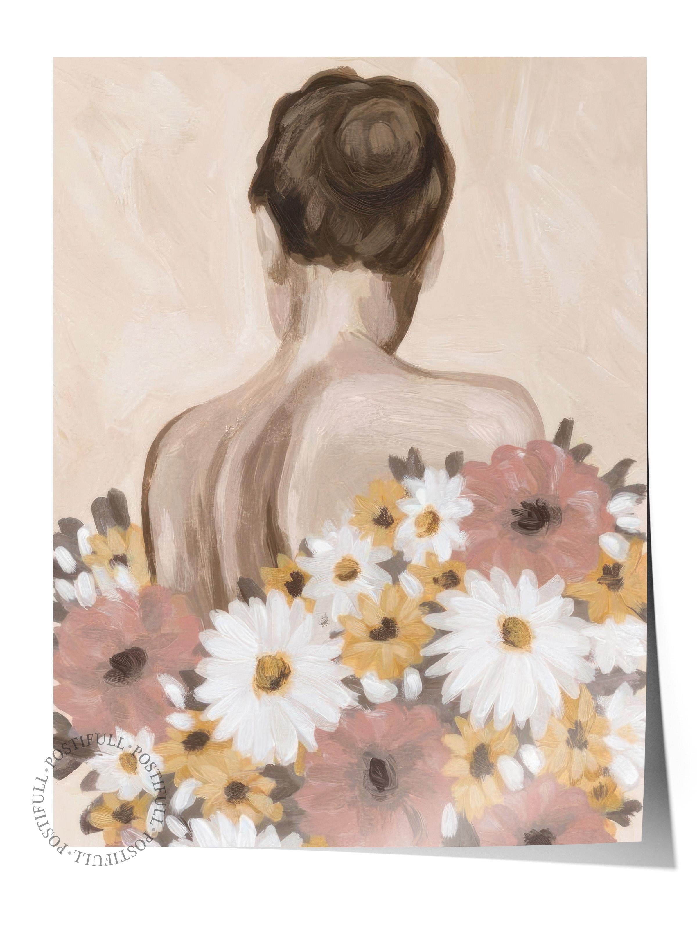 Dress of Flowers Poster, Çerçevesiz Duvar Posteri, Dikey Duvar Tablosu Comfort Serisi NO:108431