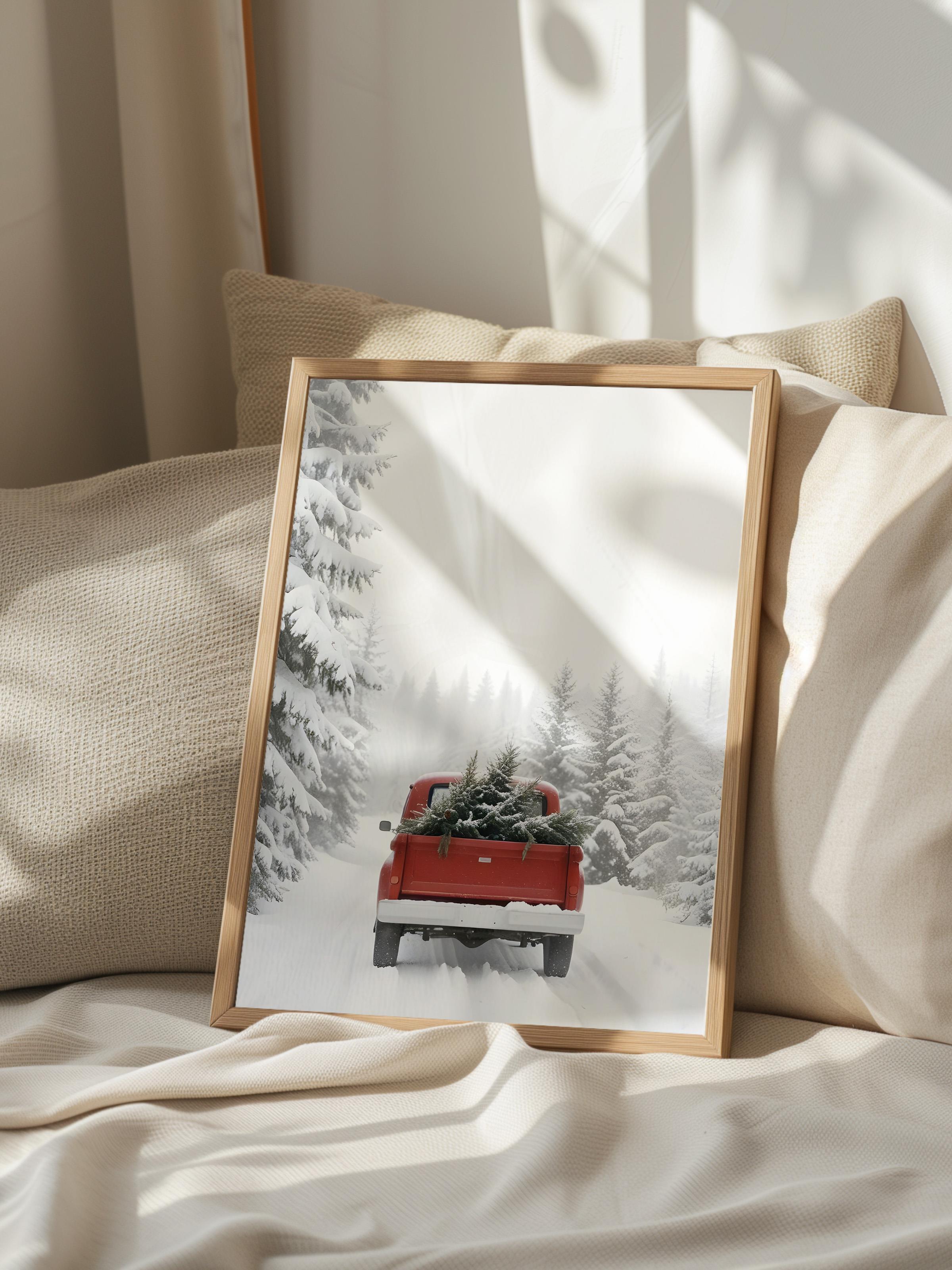 Driving Home for Christmas Yılbaşı Tablo, Duvar Tablosu Comfort Serisi NO:108475