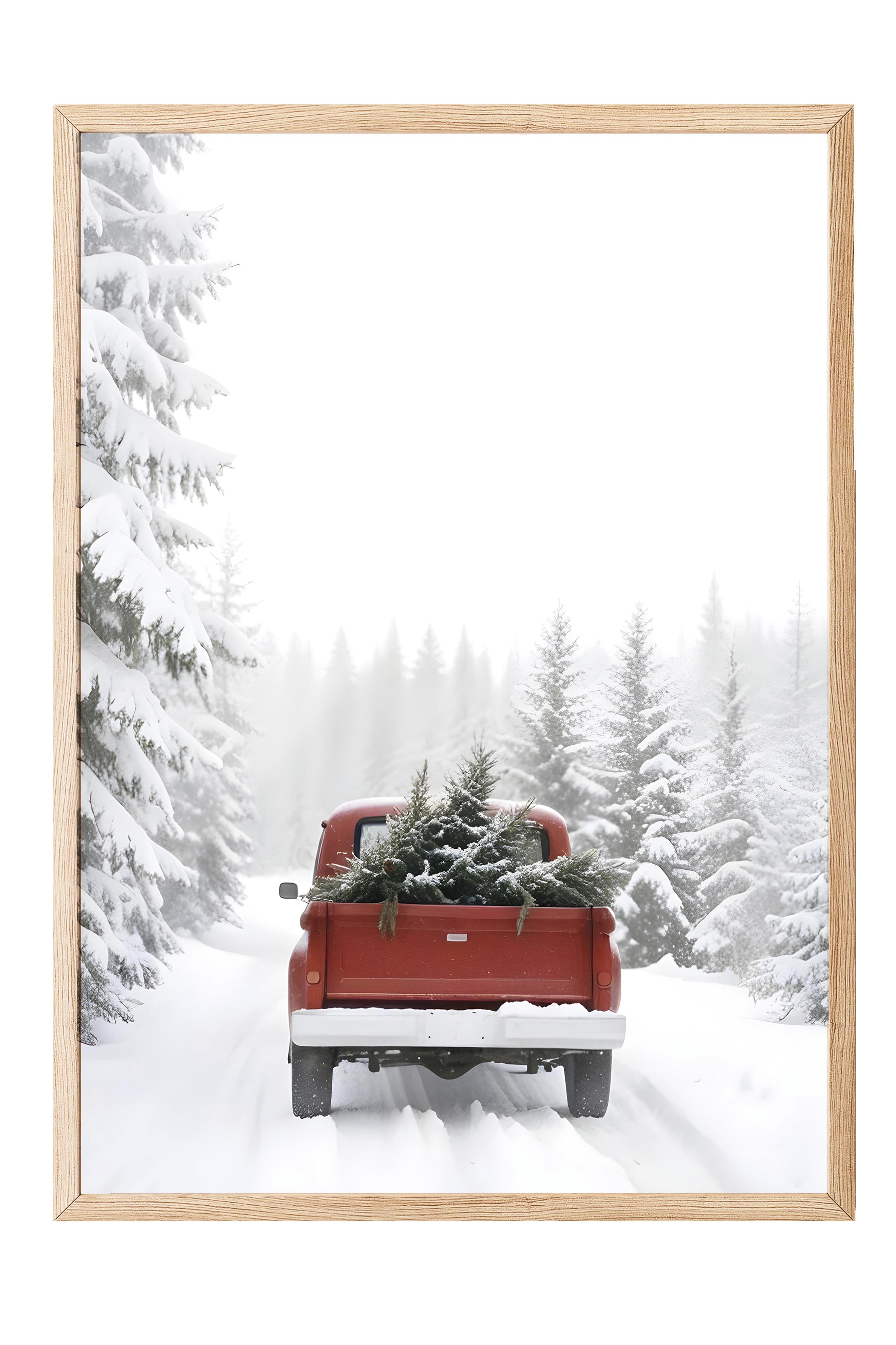 Driving Home for Christmas Yılbaşı Tablo, Duvar Tablosu Comfort Serisi NO:108475