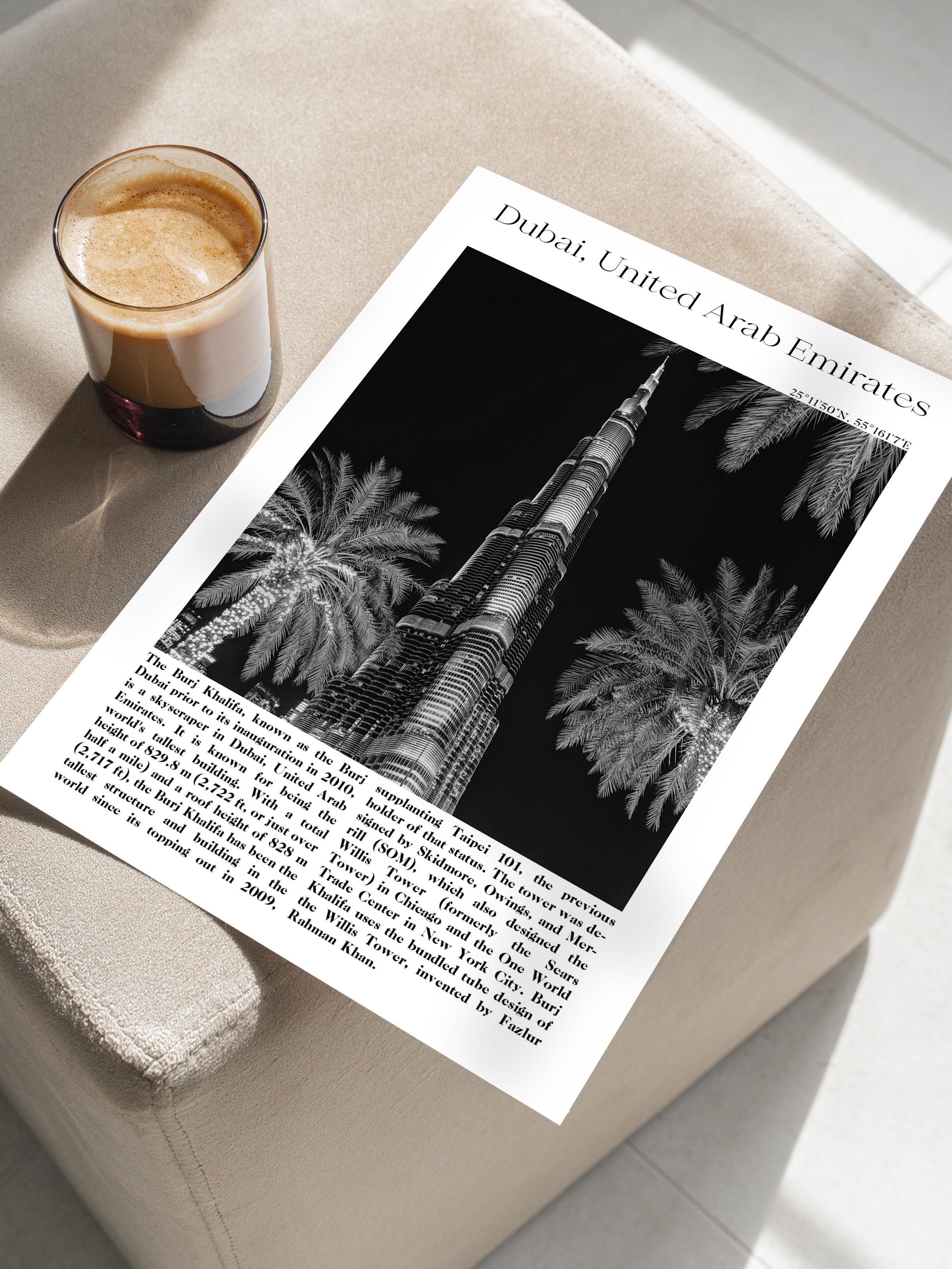 Dubai - Birleşik Arap Emirlikleri, Şehir Temalı Poster, Çerçevesiz Duvar Posteri, NO:30011