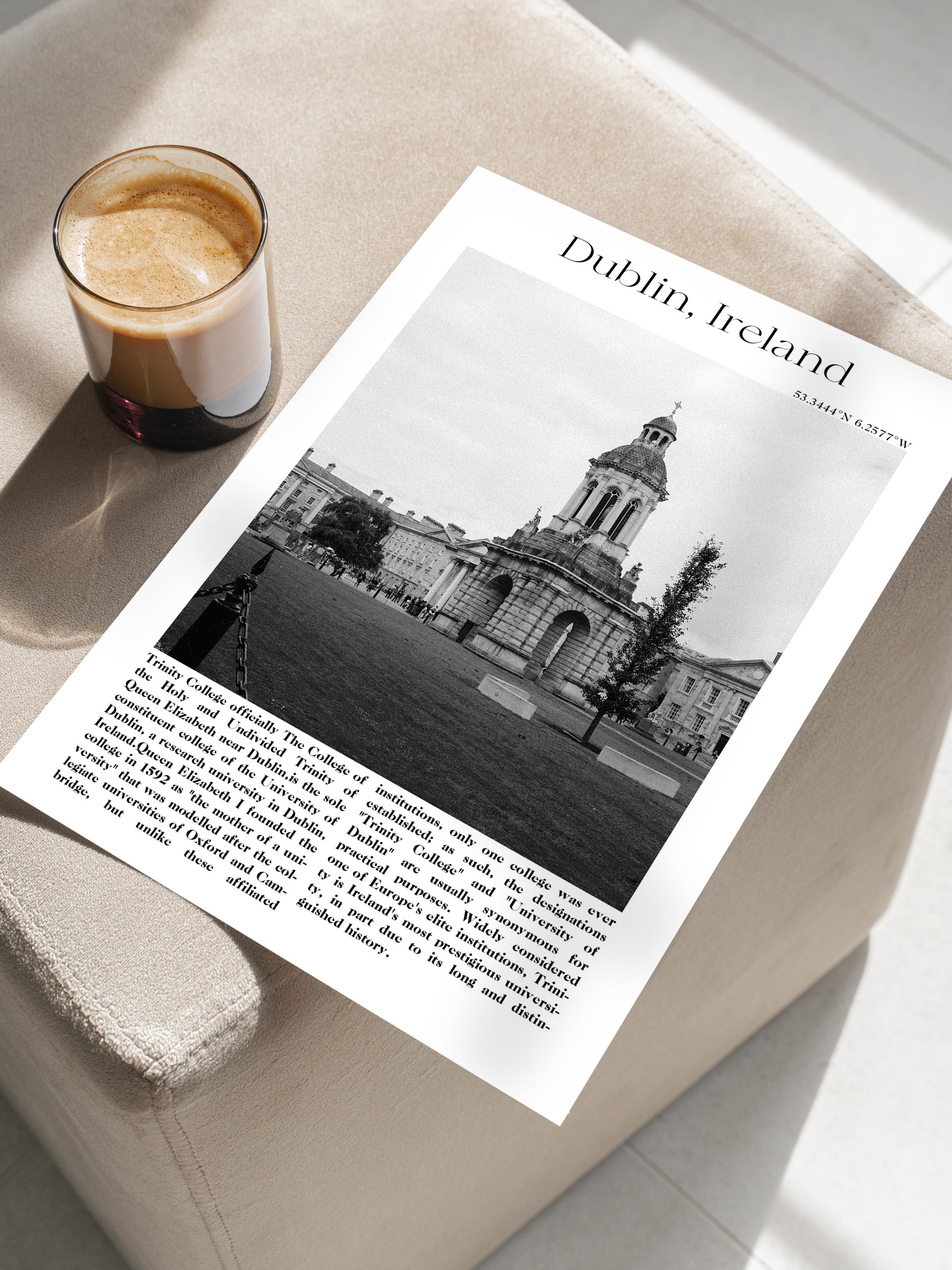 Dublin - İrlanda, Şehir Temalı Poster, Çerçevesiz Duvar Posteri, NO:30012