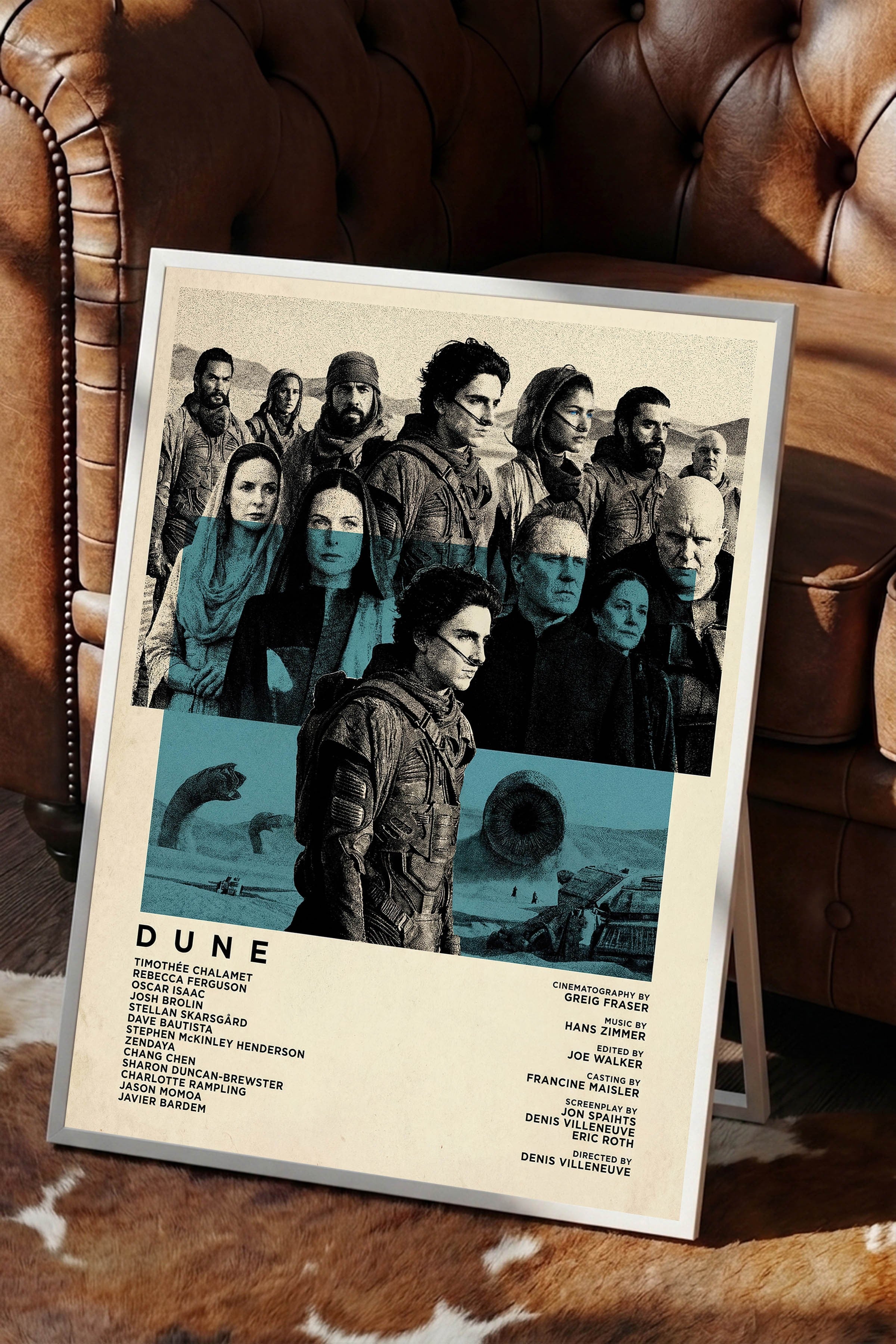Dune Beyaz Çerçeveli Poster, Sinema ve Dizi Tablo, Film Dizi Afişleri NO:112817