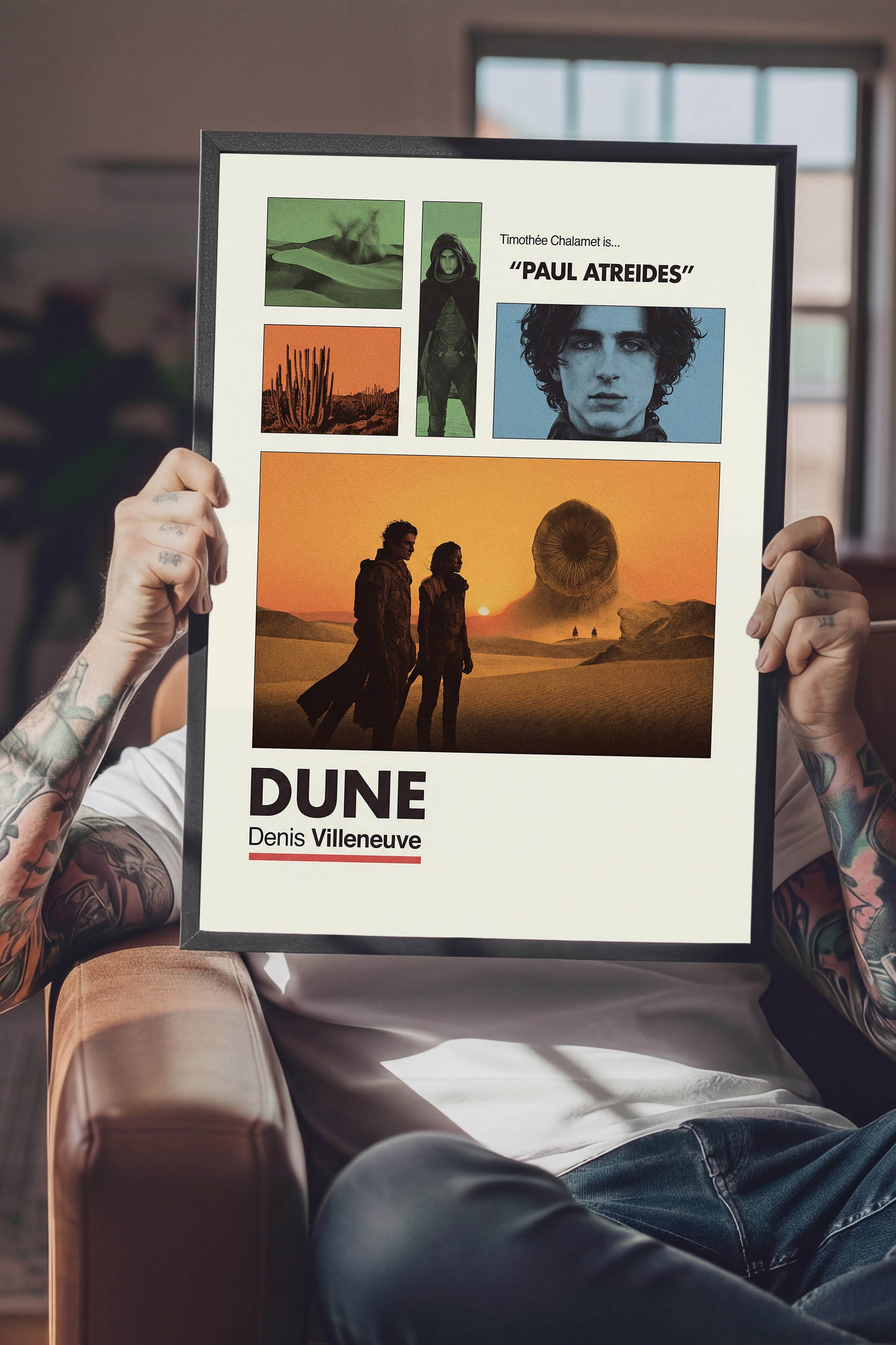 Dune Siyah Çerçeveli Poster, Sinema ve Dizi Tablo, Film Dizi Afişleri NO:112945