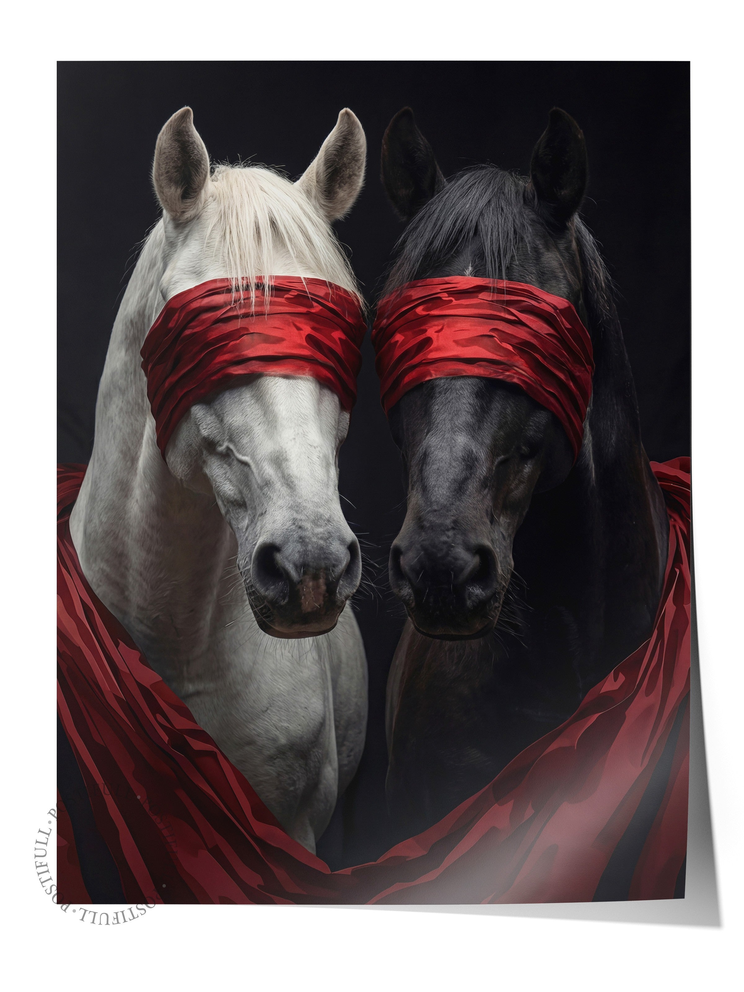 Duvar Posteri, Çerçevesiz Poster, Sanatsal Baskı, Ritüel Serisi, At Tablo, NO:115189