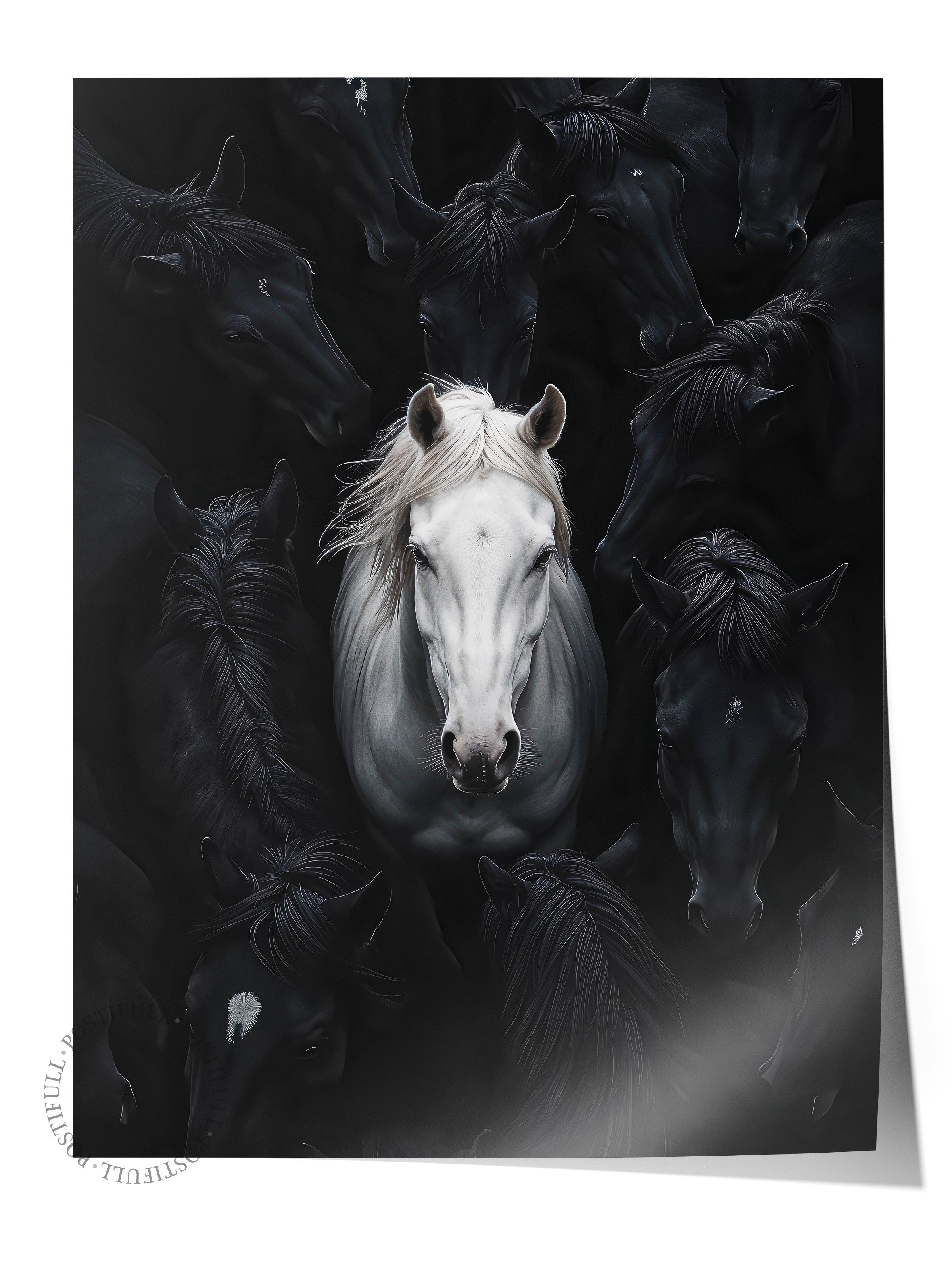 Duvar Posteri, Çerçevesiz Poster, Sanatsal Baskı, Ritüel Serisi, At Tablo, NO:115190