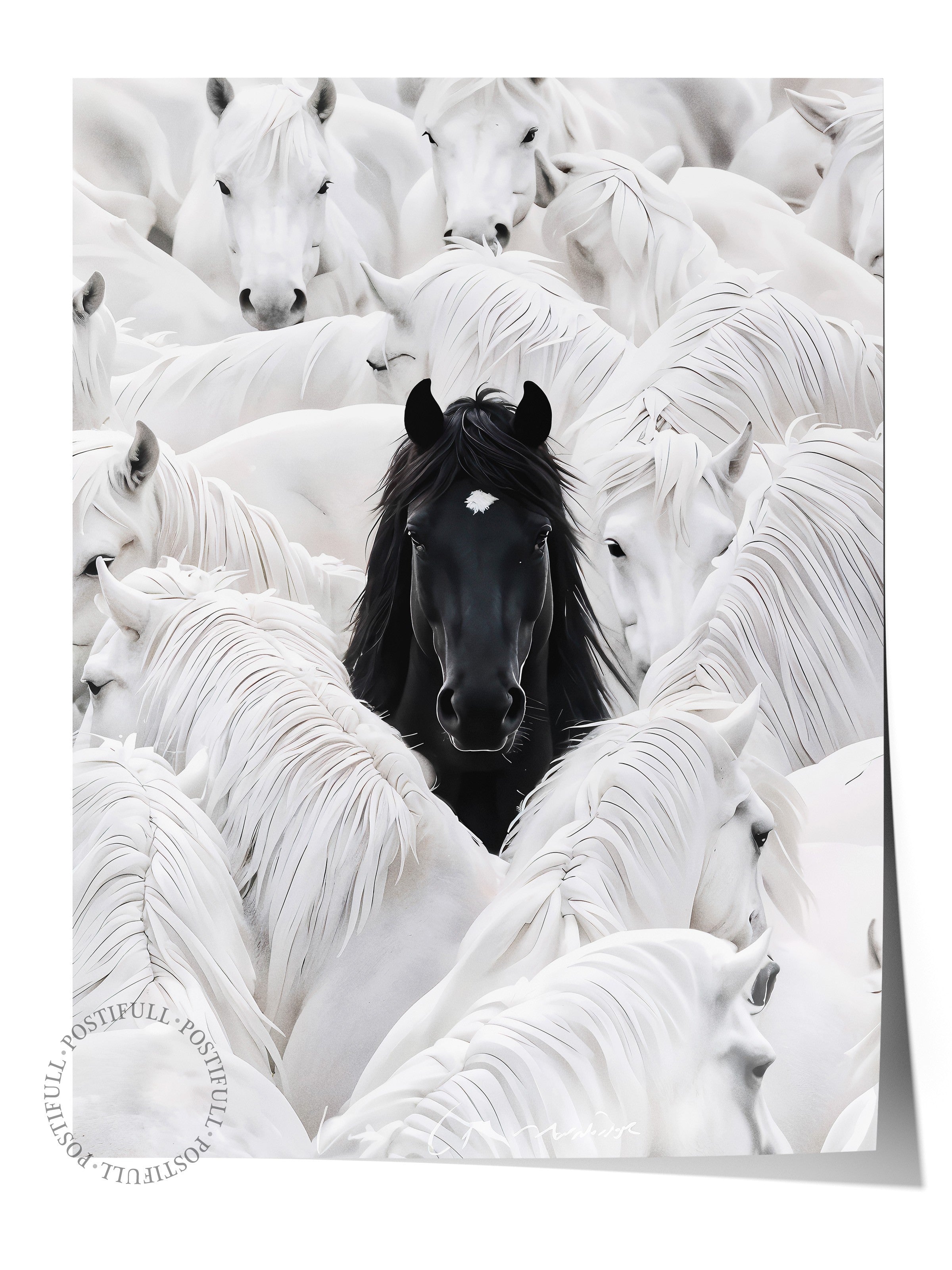 Duvar Posteri, Çerçevesiz Poster, Sanatsal Baskı, Ritüel Serisi, At Tablo, NO:115191