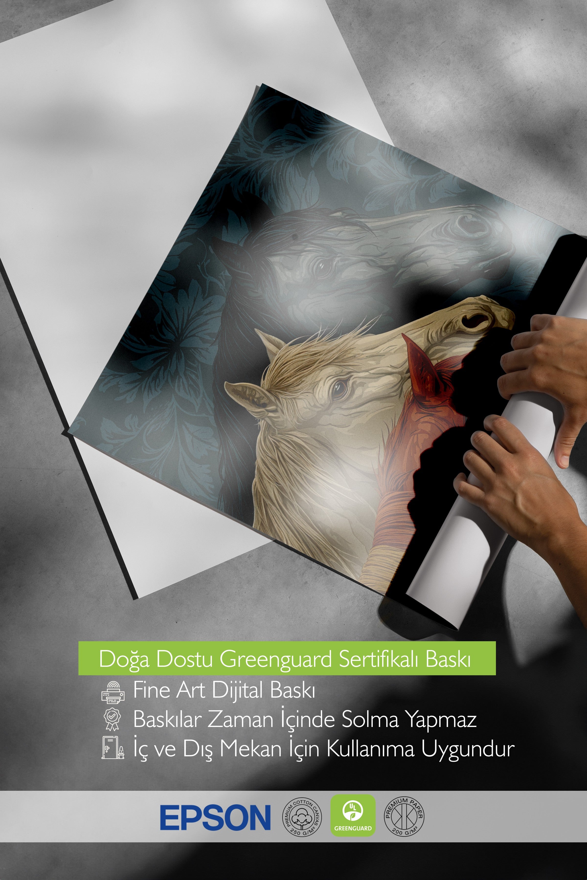 Duvar Posteri, Çerçevesiz Poster, Sanatsal Baskı, Ritüel Serisi, At Tablo, NO:115196