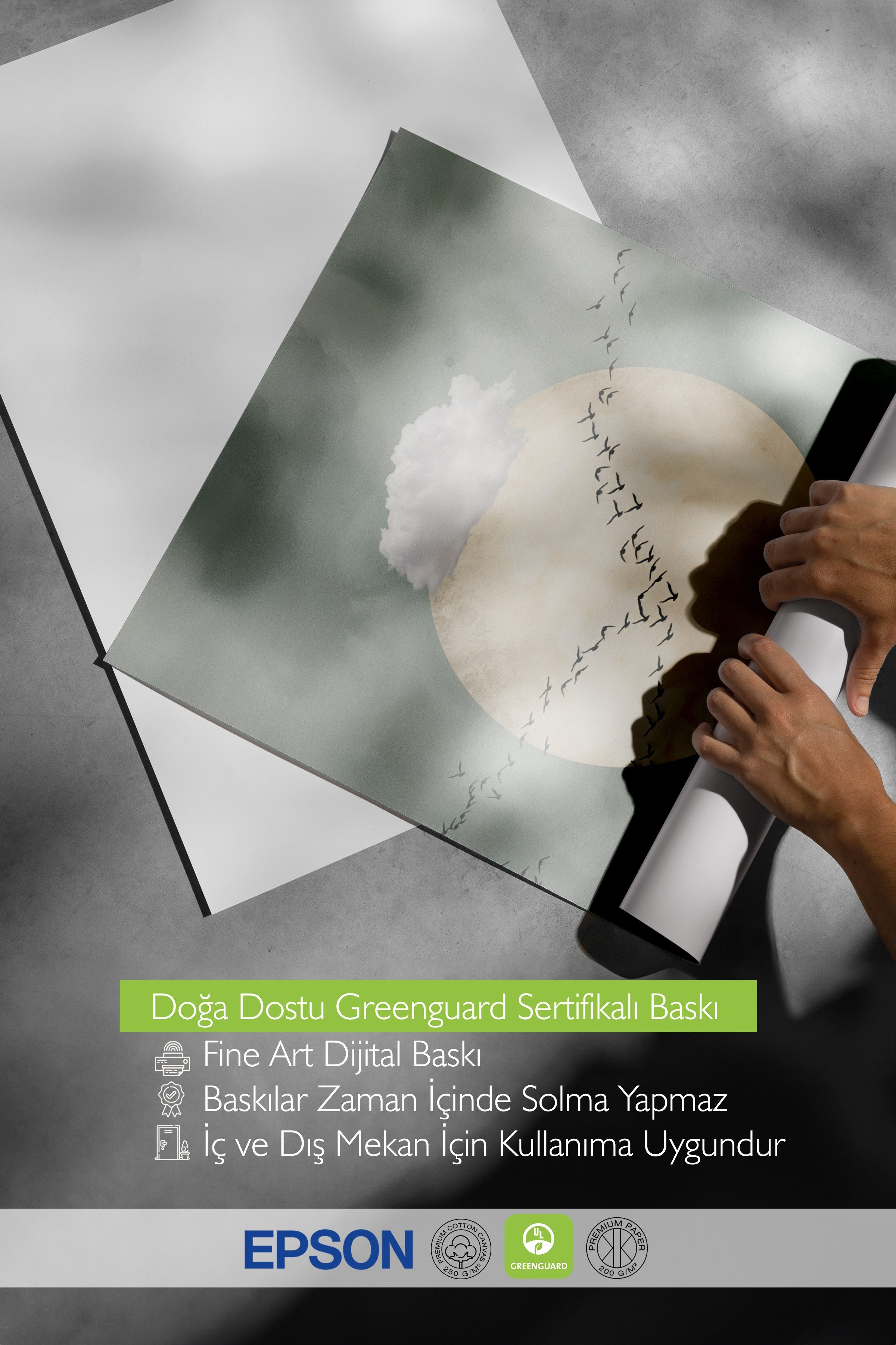 Duvar Posteri, Çerçevesiz Poster, Sanatsal Baskı, Ritüel Serisi, Kuş Tablo, NO:115221