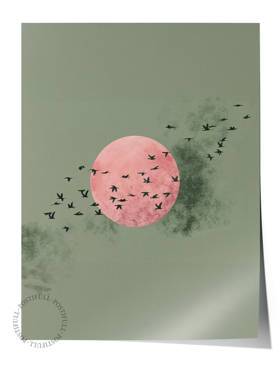 Duvar Posteri, Çerçevesiz Poster, Sanatsal Baskı, Ritüel Serisi, Kuş Tablo, NO:115234