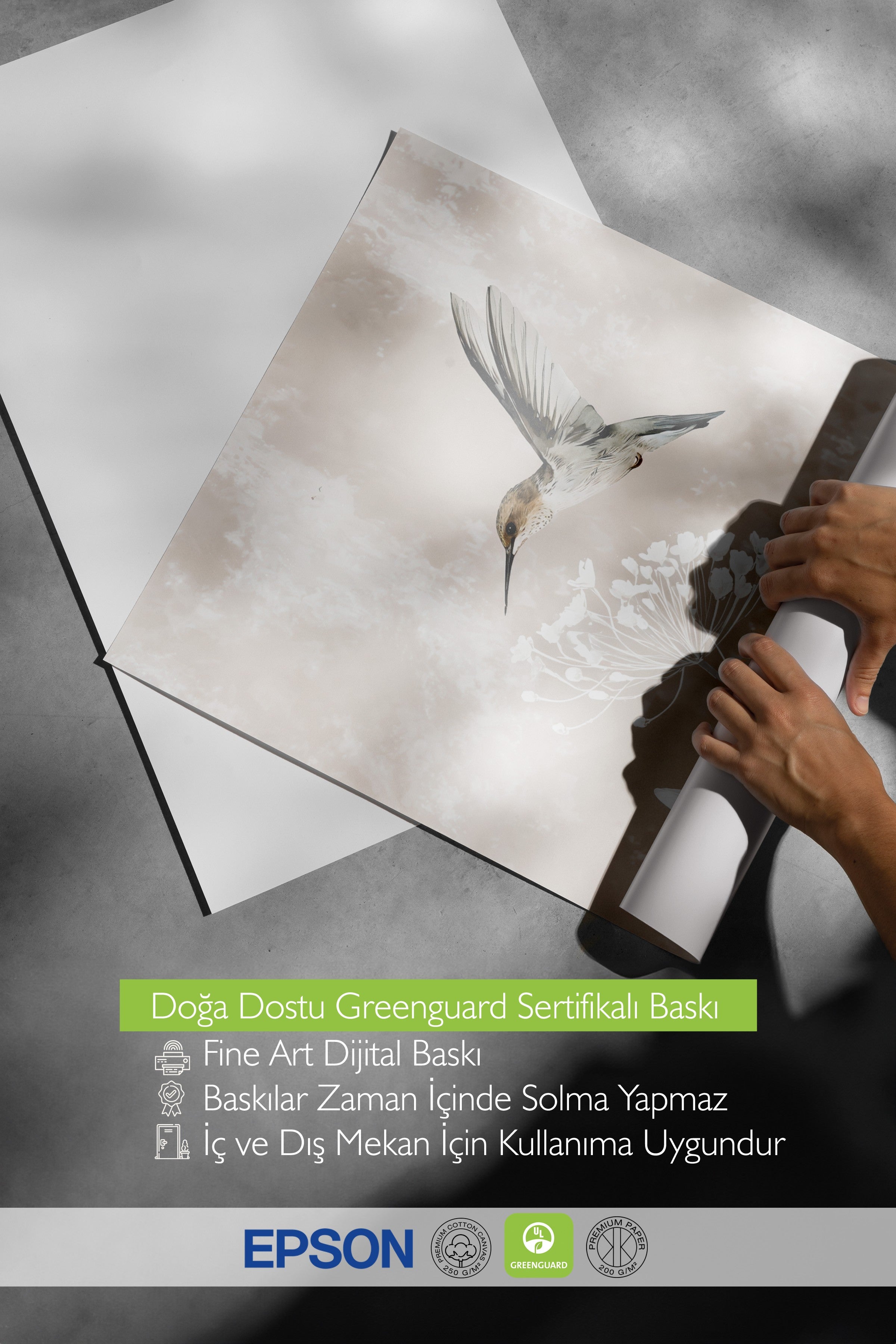 Duvar Posteri, Çerçevesiz Poster, Sanatsal Baskı, Ritüel Serisi, Kuş Tablo, NO:115241