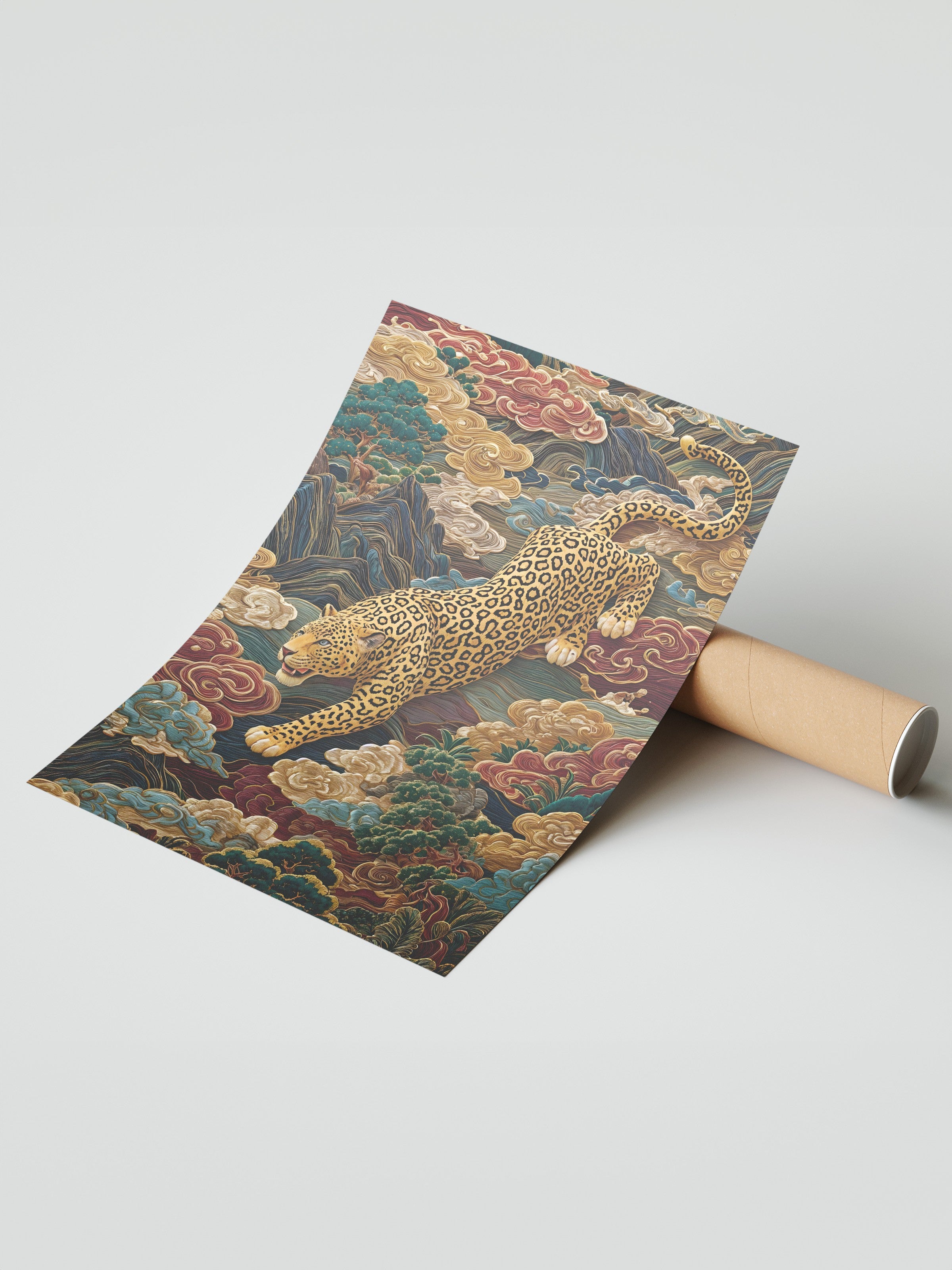 Duvar Posteri, Çerçevesiz Poster, Sanatsal Baskı, Ritüel Serisi, Leopar Tablo, NO:115247