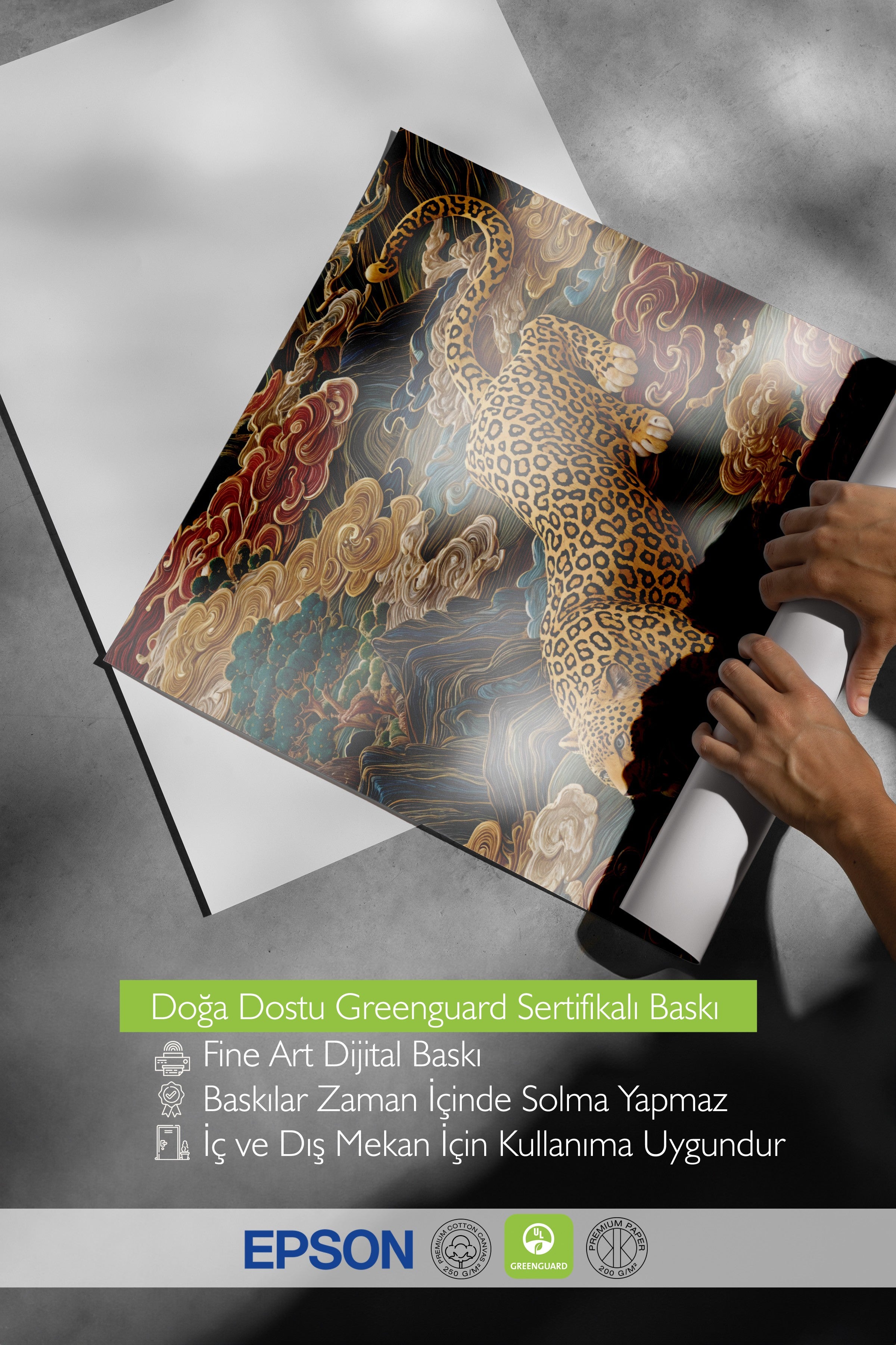 Duvar Posteri, Çerçevesiz Poster, Sanatsal Baskı, Ritüel Serisi, Leopar Tablo, NO:115247