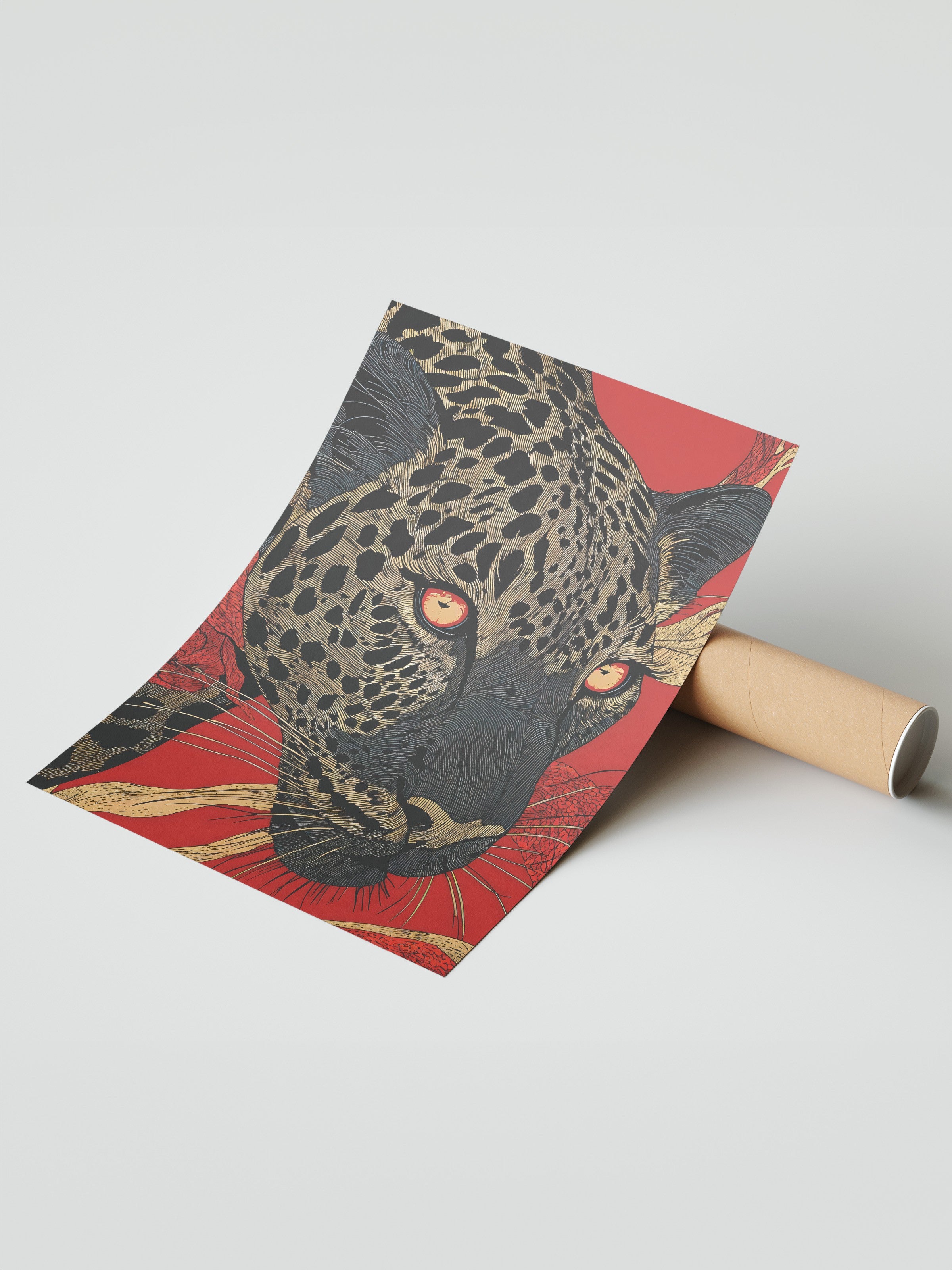 Duvar Posteri, Çerçevesiz Poster, Sanatsal Baskı, Ritüel Serisi, Leopar Tablo, NO:115270