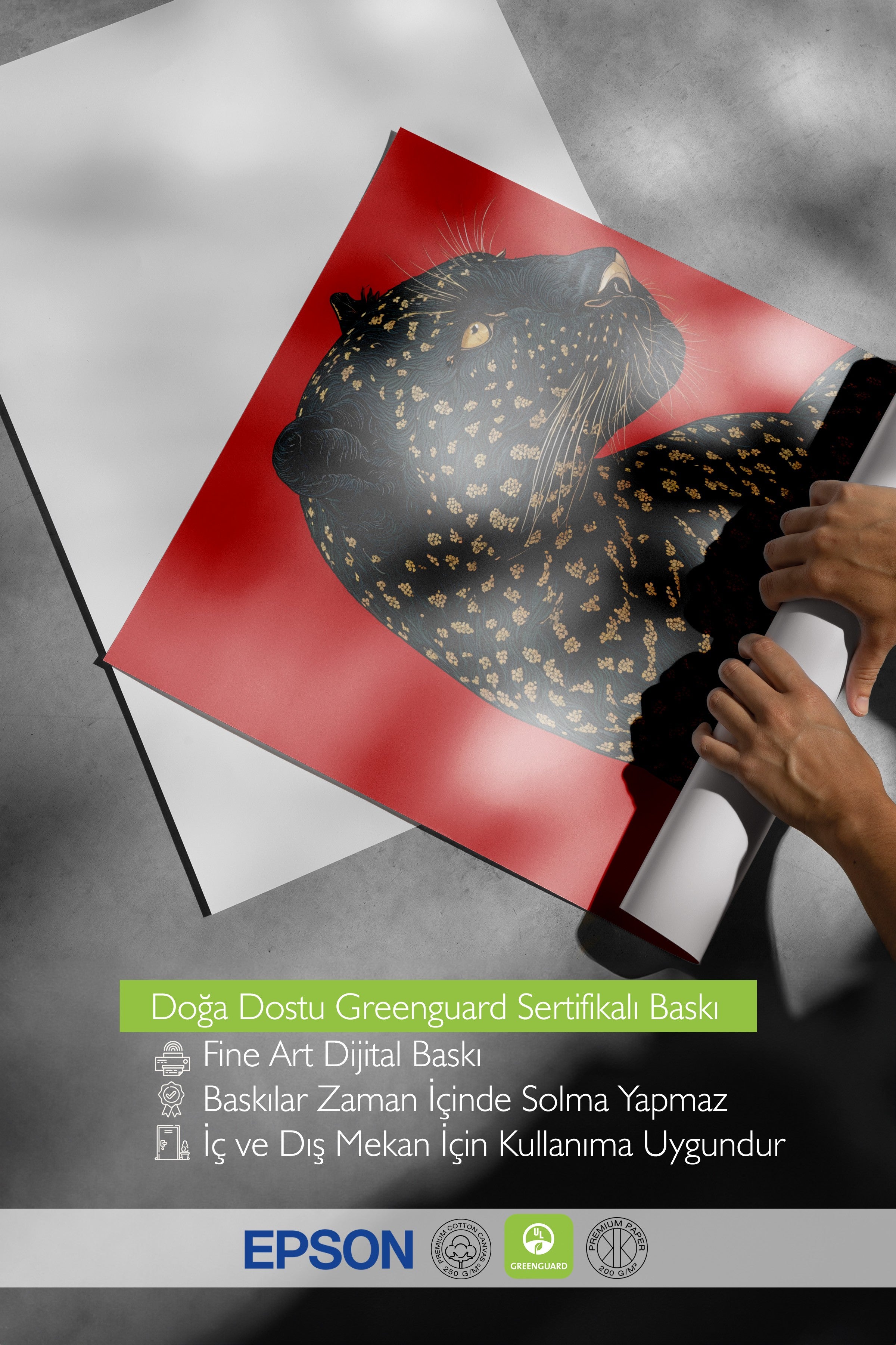 Duvar Posteri, Çerçevesiz Poster, Sanatsal Baskı, Ritüel Serisi, Leopar Tablo, NO:115272