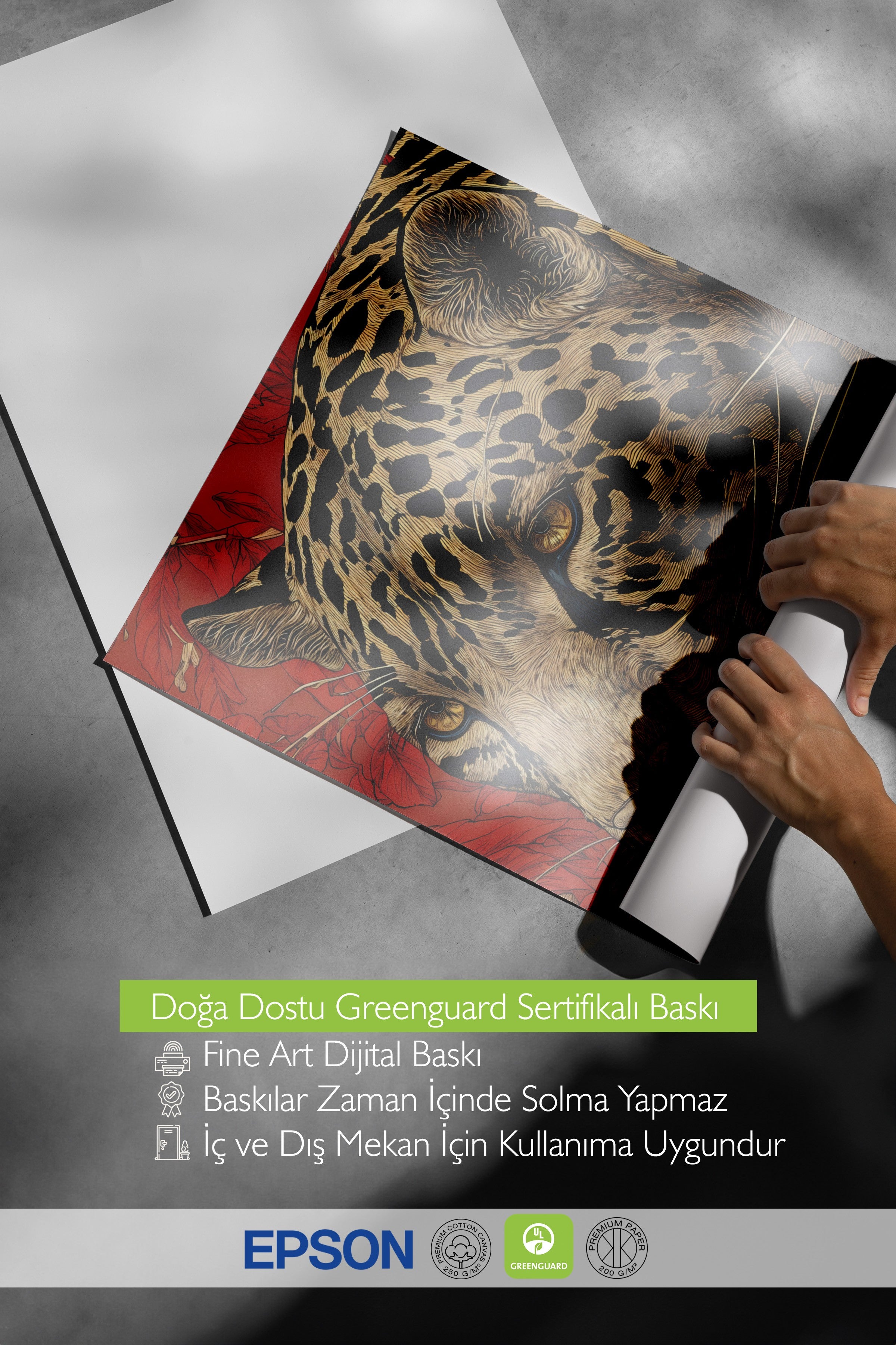 Duvar Posteri, Çerçevesiz Poster, Sanatsal Baskı, Ritüel Serisi, Leopar Tablo, NO:115273