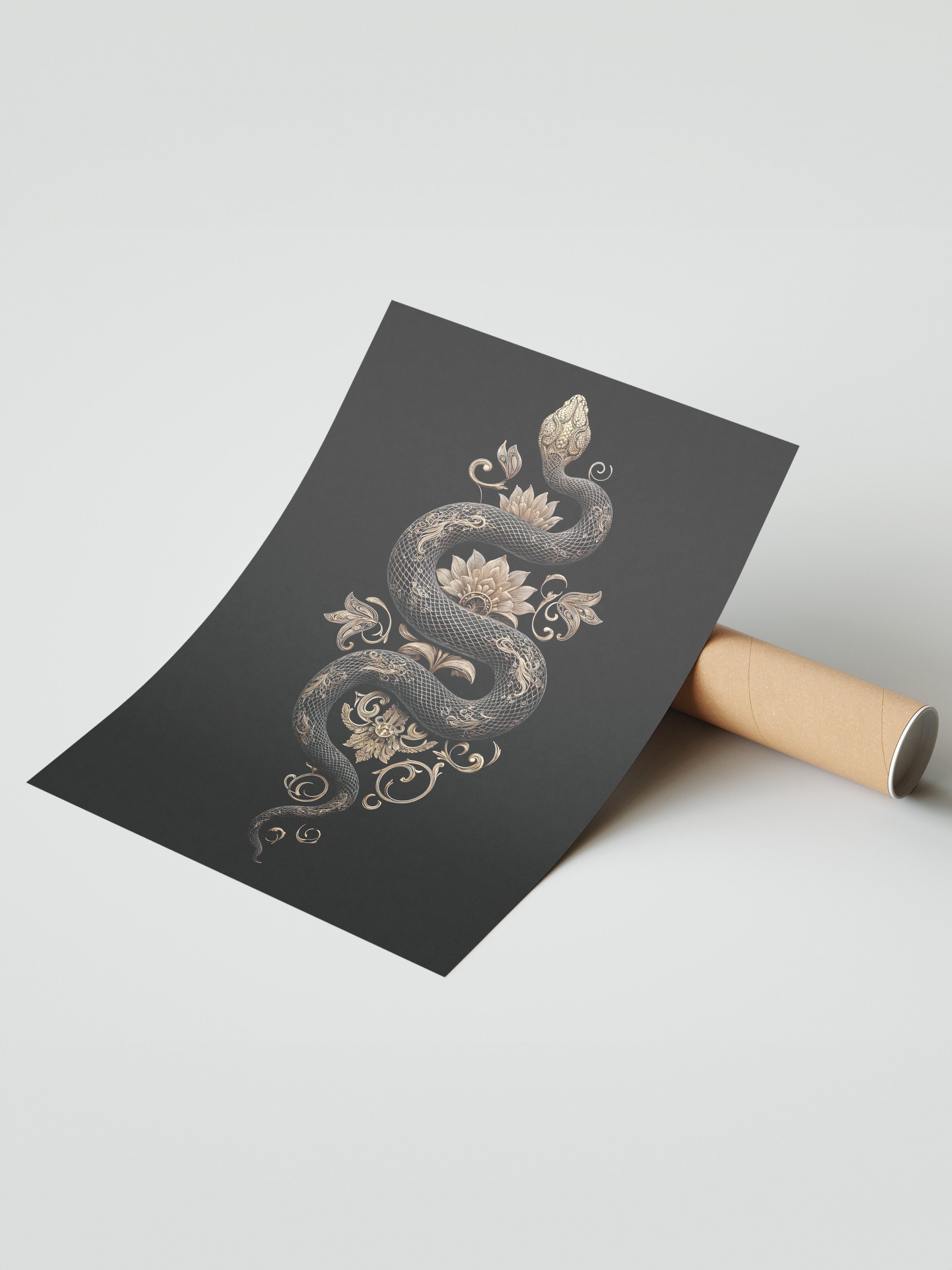 Duvar Posteri, Çerçevesiz Poster, Sanatsal Baskı, Ritüel Serisi, Yılan Tablo, NO:115259