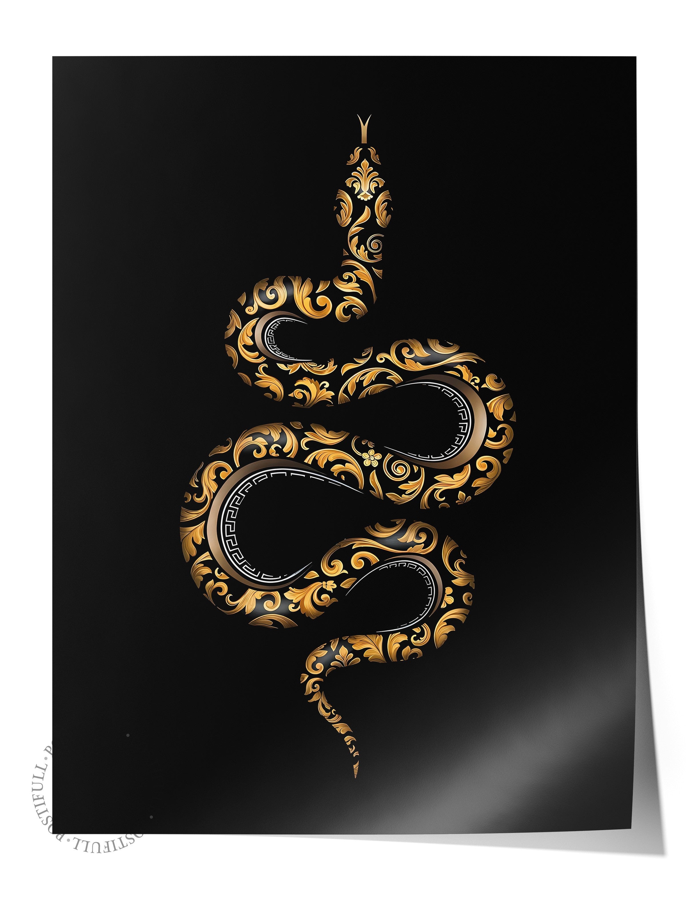 Duvar Posteri, Çerçevesiz Poster, Sanatsal Baskı, Ritüel Serisi, Yılan Tablo, NO:115263