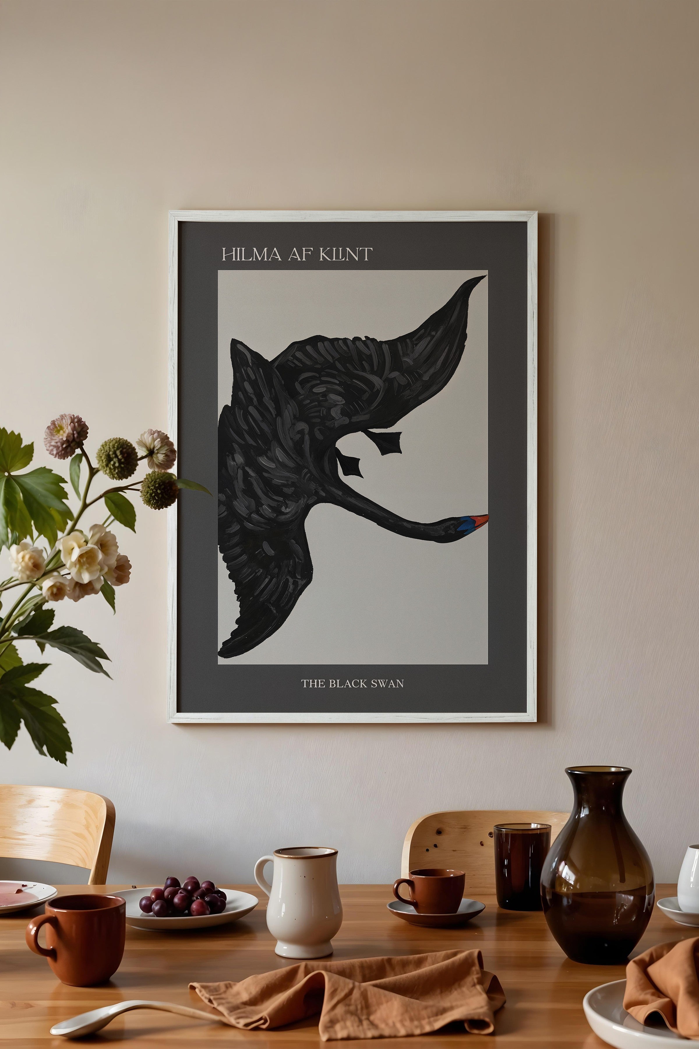 Duvar Tablosu, Beyaz Çerçeveli Tablo ve Poster, Ritüel Serisi, Kuş Tablo, NO:115208