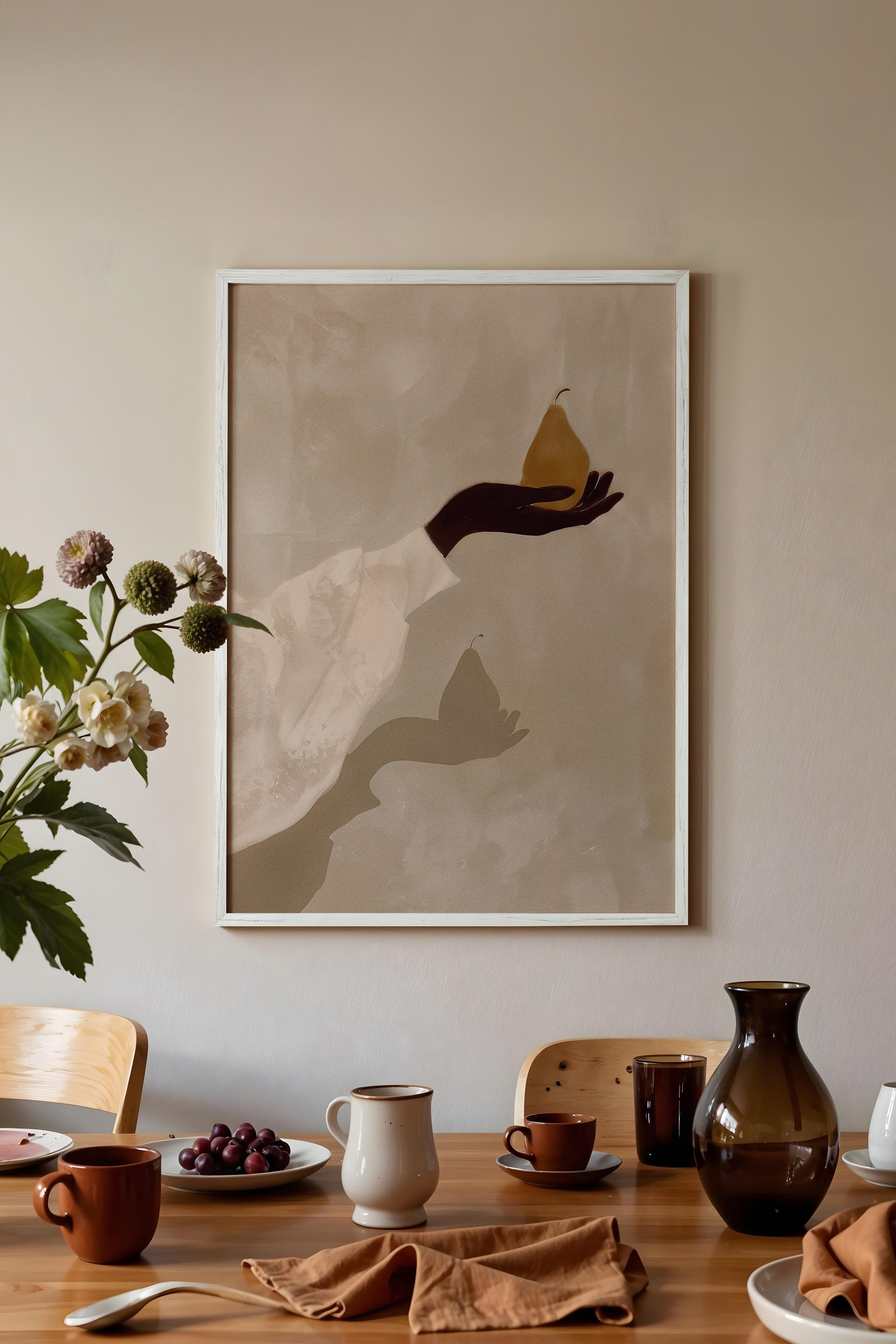 Duvar Tablosu, Beyaz Çerçeveli Tablo ve Poster, Ritüel Serisi, Vintage Tablo, NO:115187