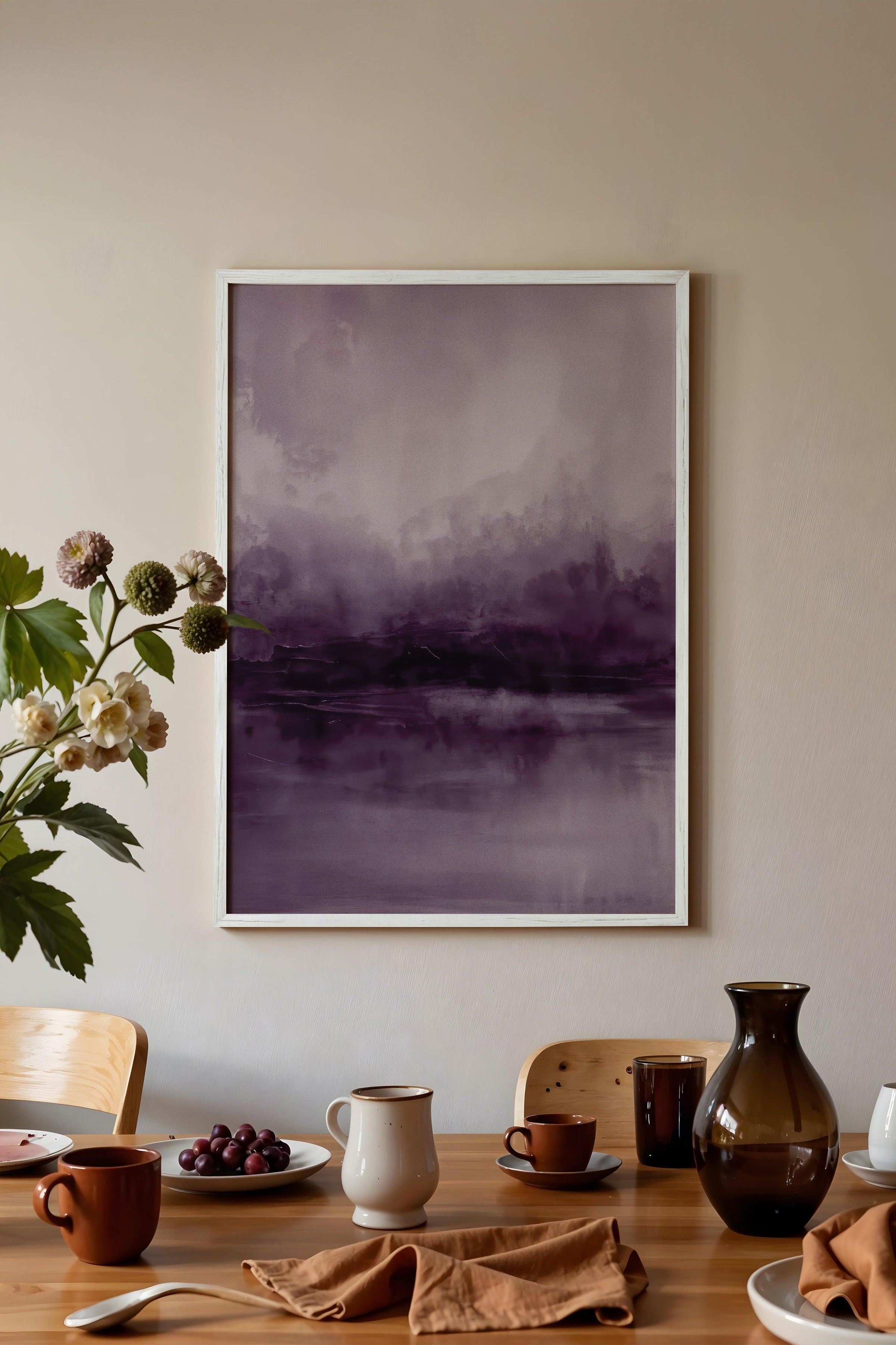 Duvar Tablosu, Beyaz Çerçeveli Tablo ve Poster, Ritüel Serisi, Yağlıboya Tablo, NO:115219