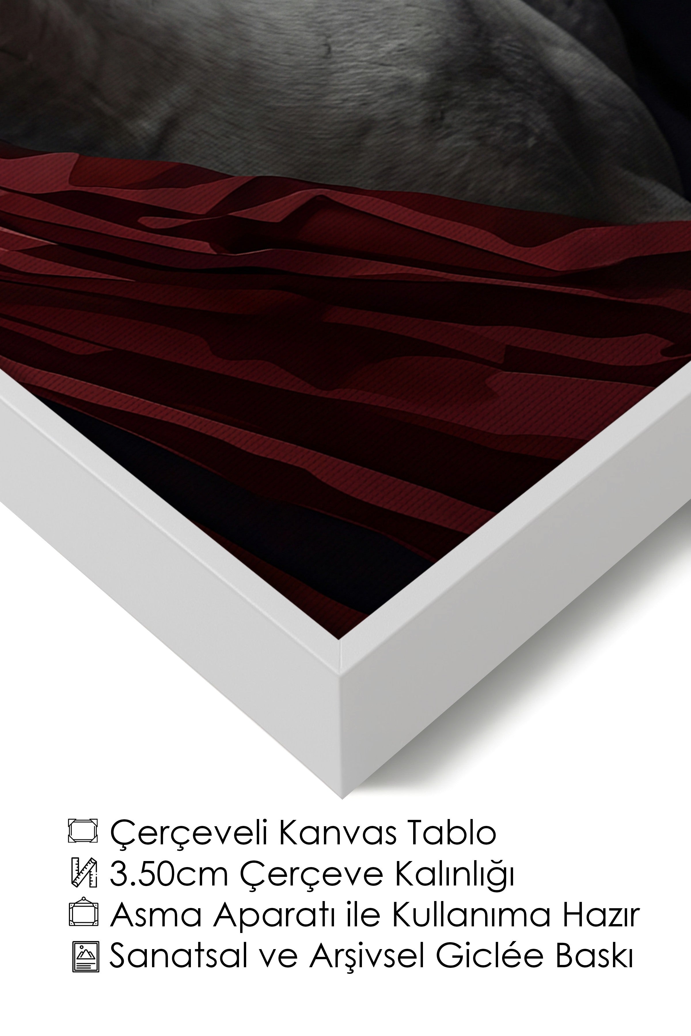 Duvar Tablosu, Lüks Beyaz Çerçeveli Kanvas Tablo, Ritüel Serisi, At Tablo, NO:115189