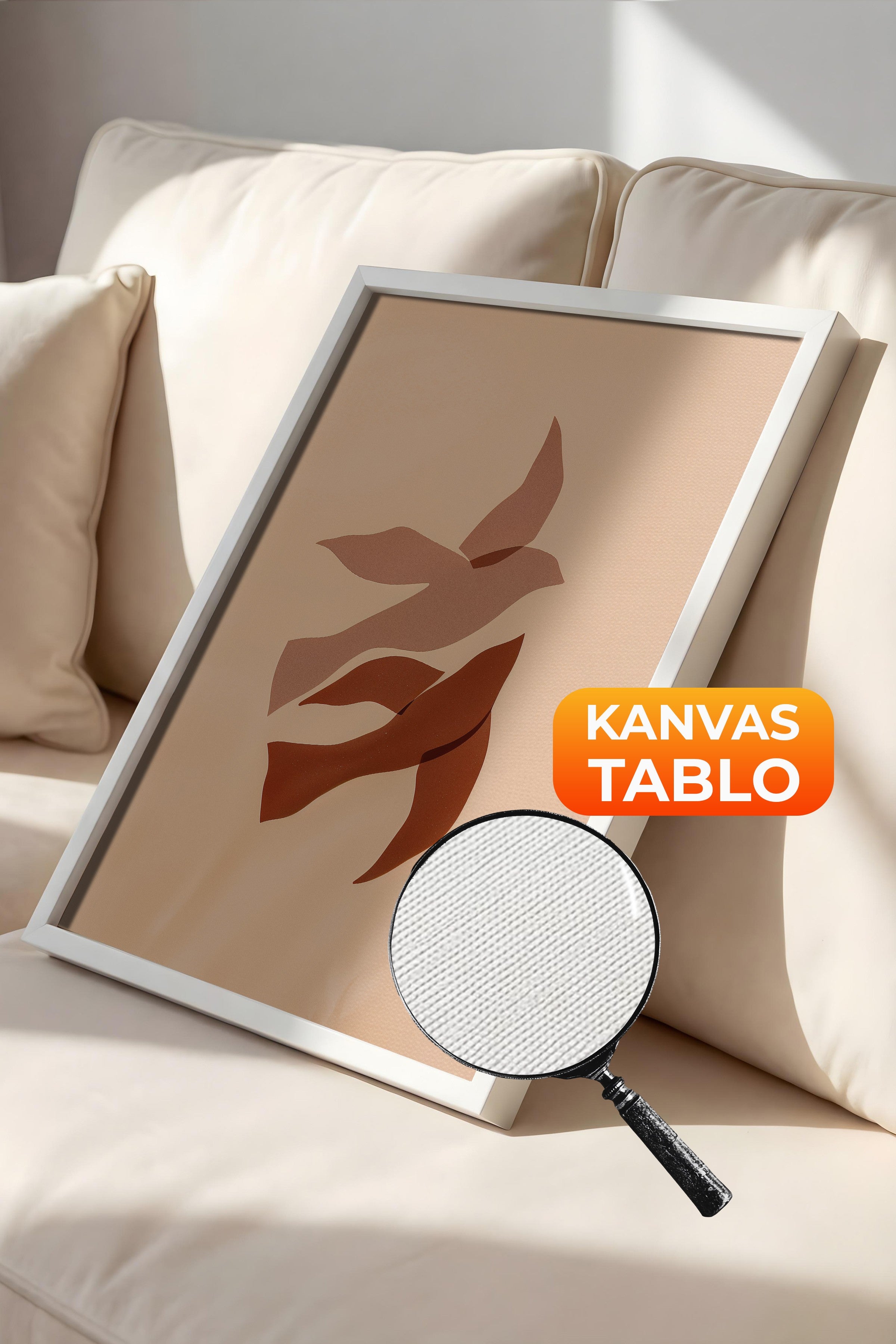 Duvar Tablosu, Lüks Beyaz Çerçeveli Kanvas Tablo, Ritüel Serisi, Kuş Tablo, NO:115188