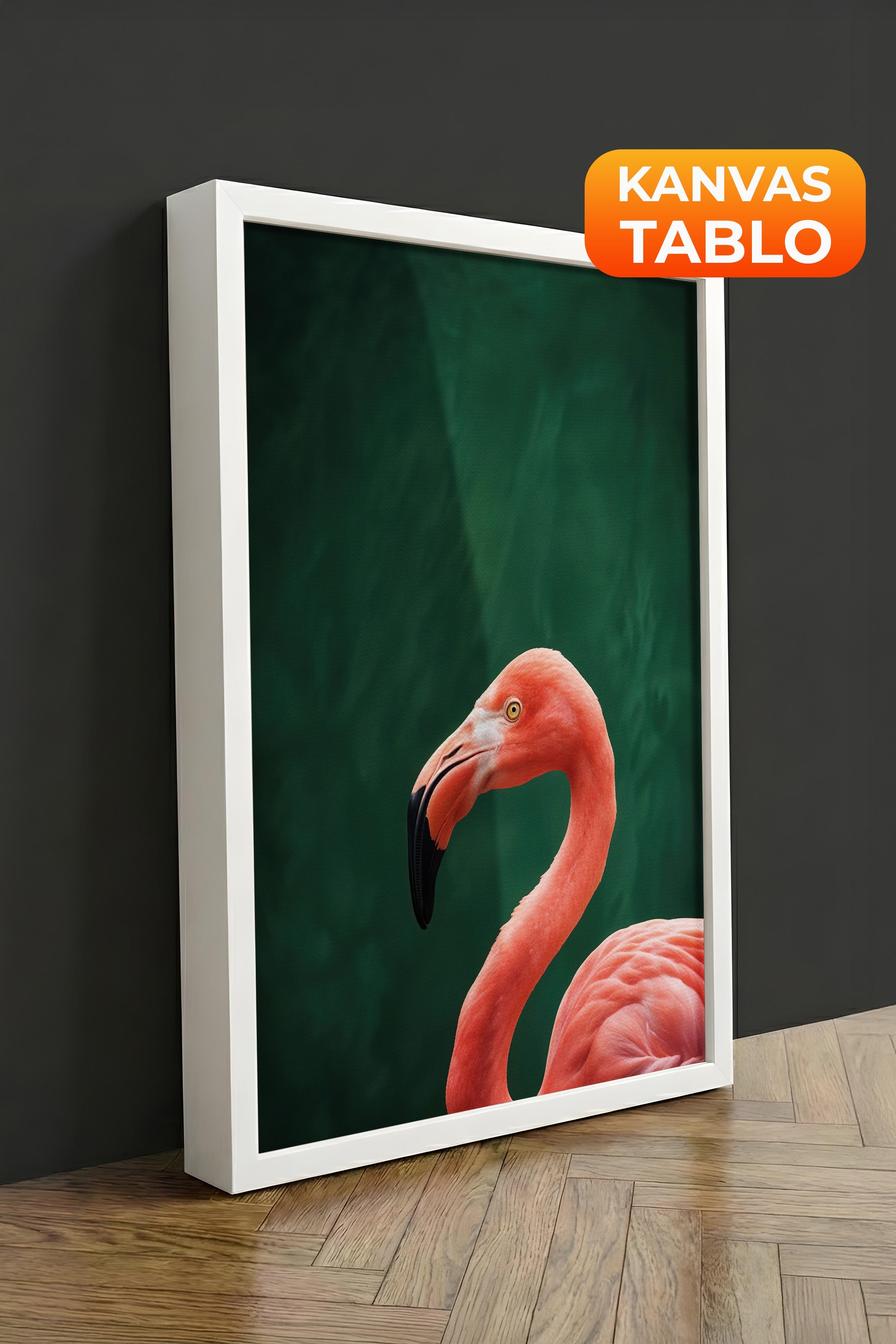 Duvar Tablosu, Lüks Beyaz Çerçeveli Kanvas Tablo, Ritüel Serisi, Kuş Tablo, NO:115198