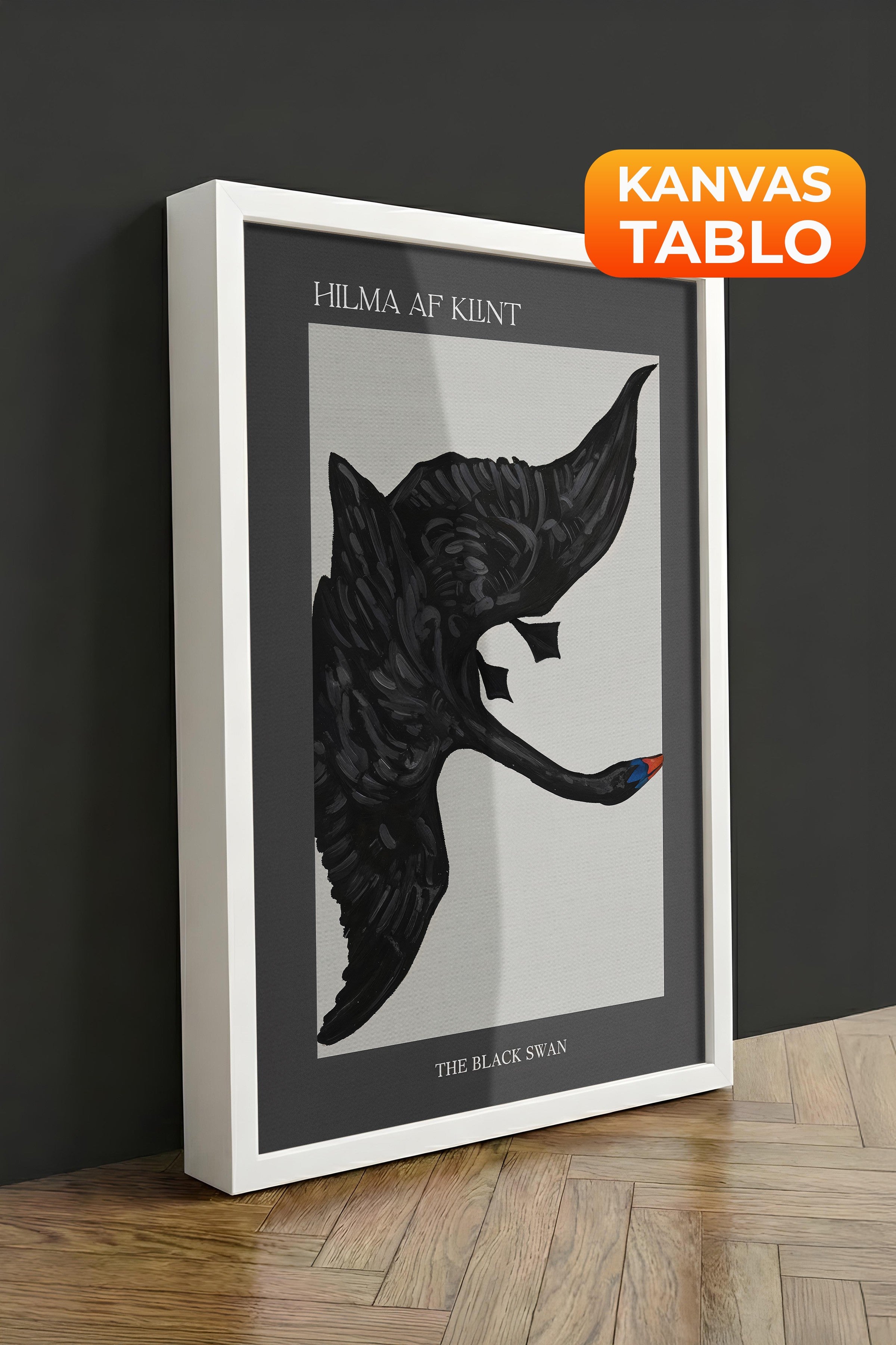 Duvar Tablosu, Lüks Beyaz Çerçeveli Kanvas Tablo, Ritüel Serisi, Kuş Tablo, NO:115208