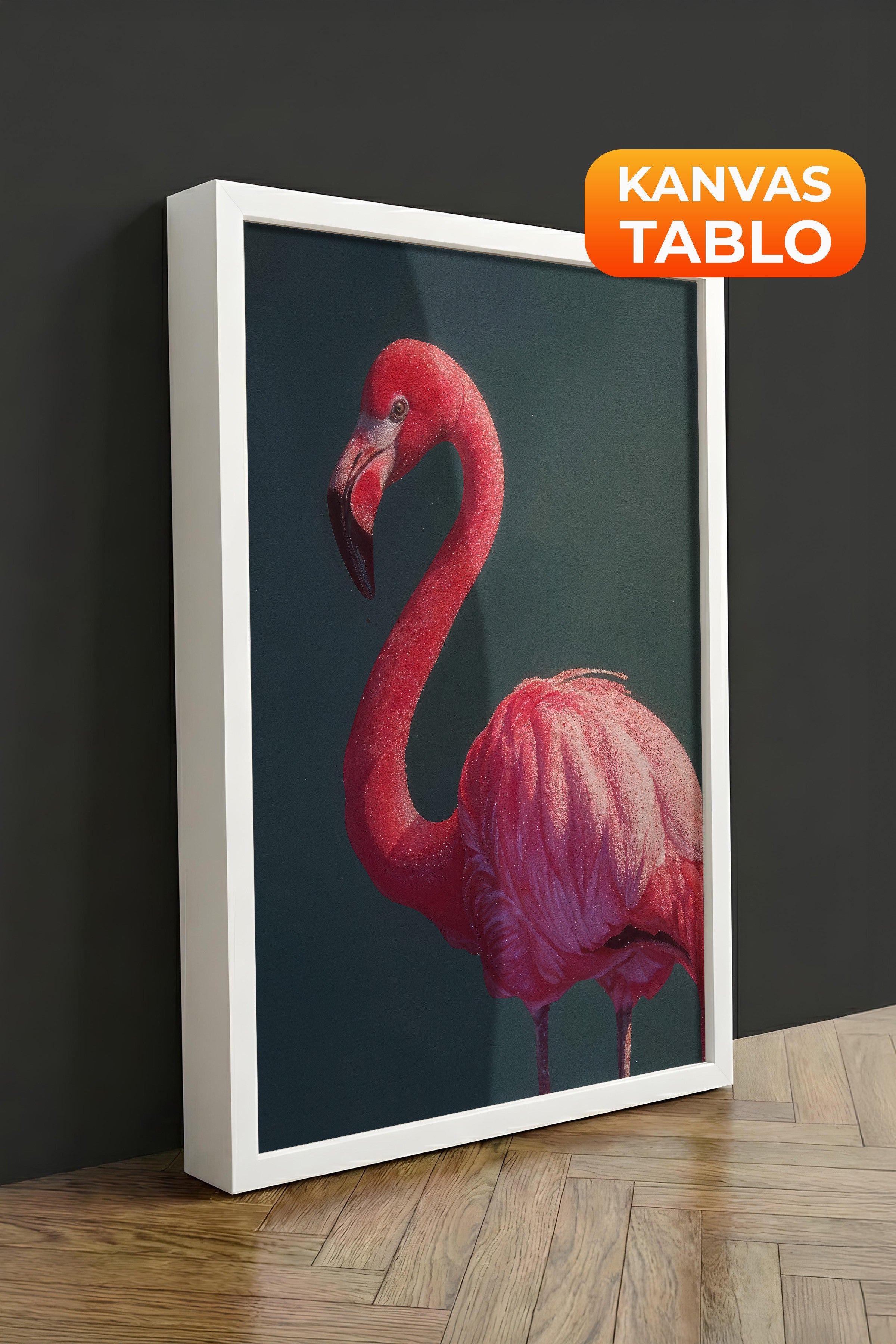 Duvar Tablosu, Lüks Beyaz Çerçeveli Kanvas Tablo, Ritüel Serisi, Kuş Tablo, NO:115228