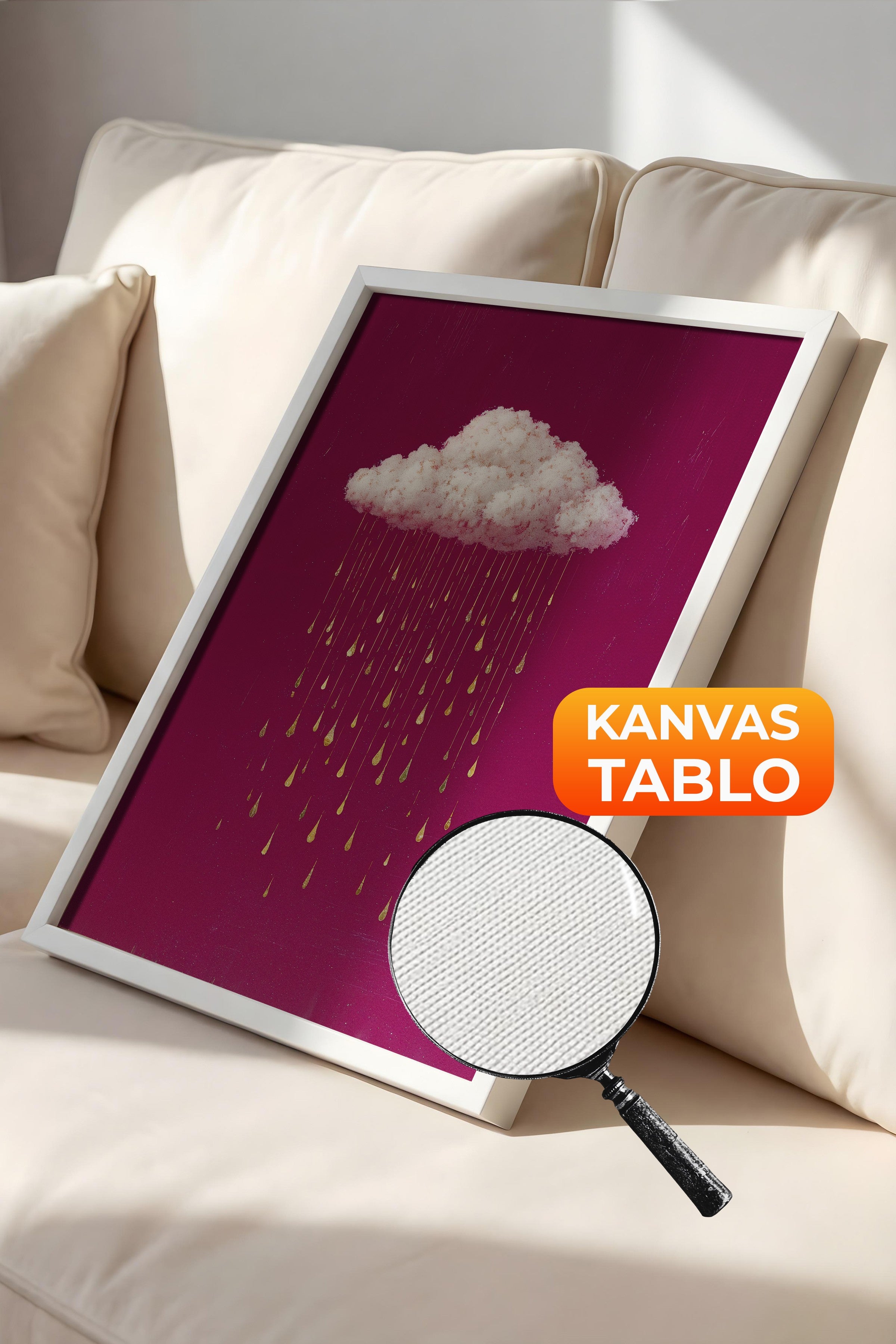 Duvar Tablosu, Lüks Beyaz Çerçeveli Kanvas Tablo, Ritüel Serisi, Kuş Tablo, NO:115233
