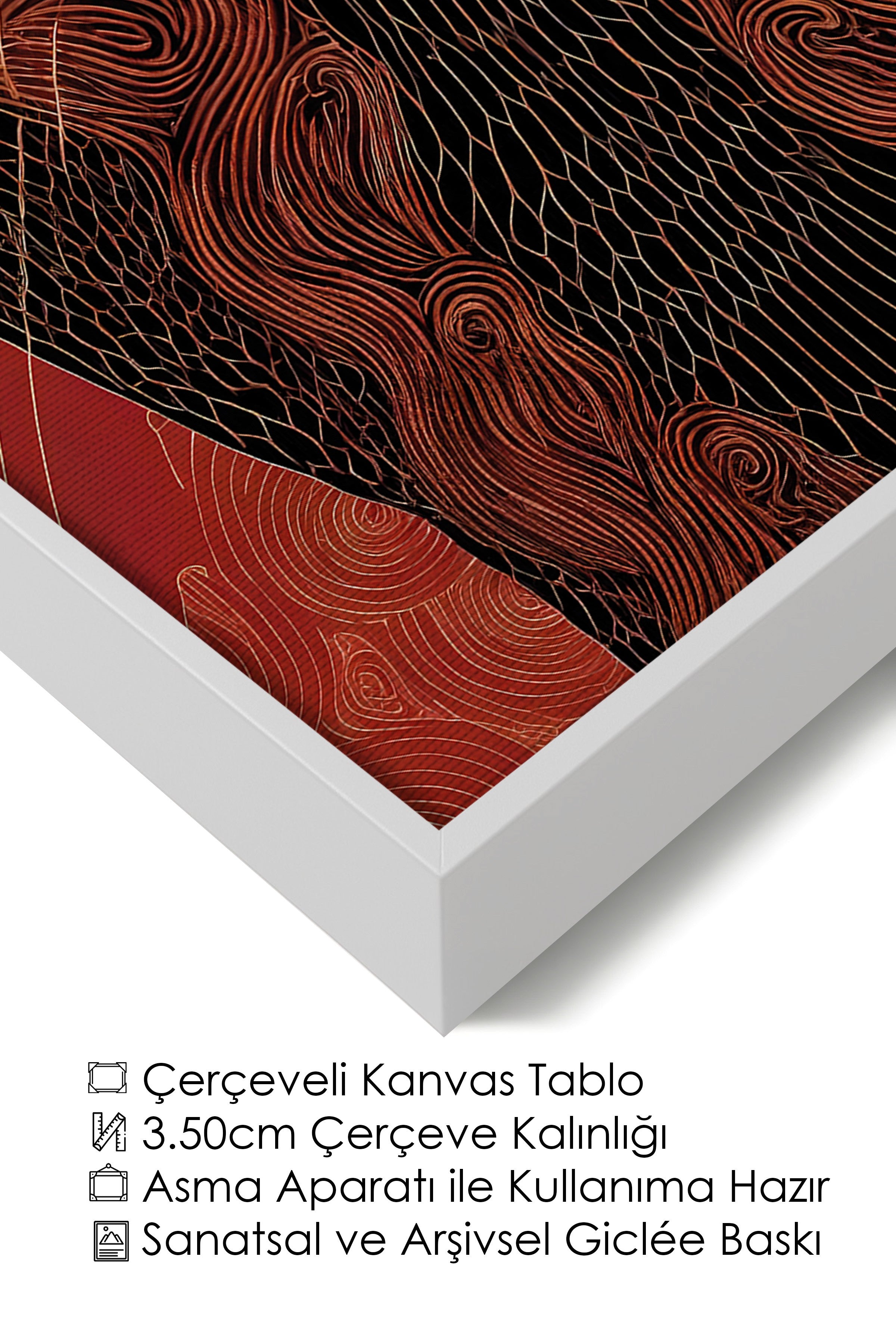 Duvar Tablosu, Lüks Beyaz Çerçeveli Kanvas Tablo, Ritüel Serisi, Leopar Tablo, NO:115267