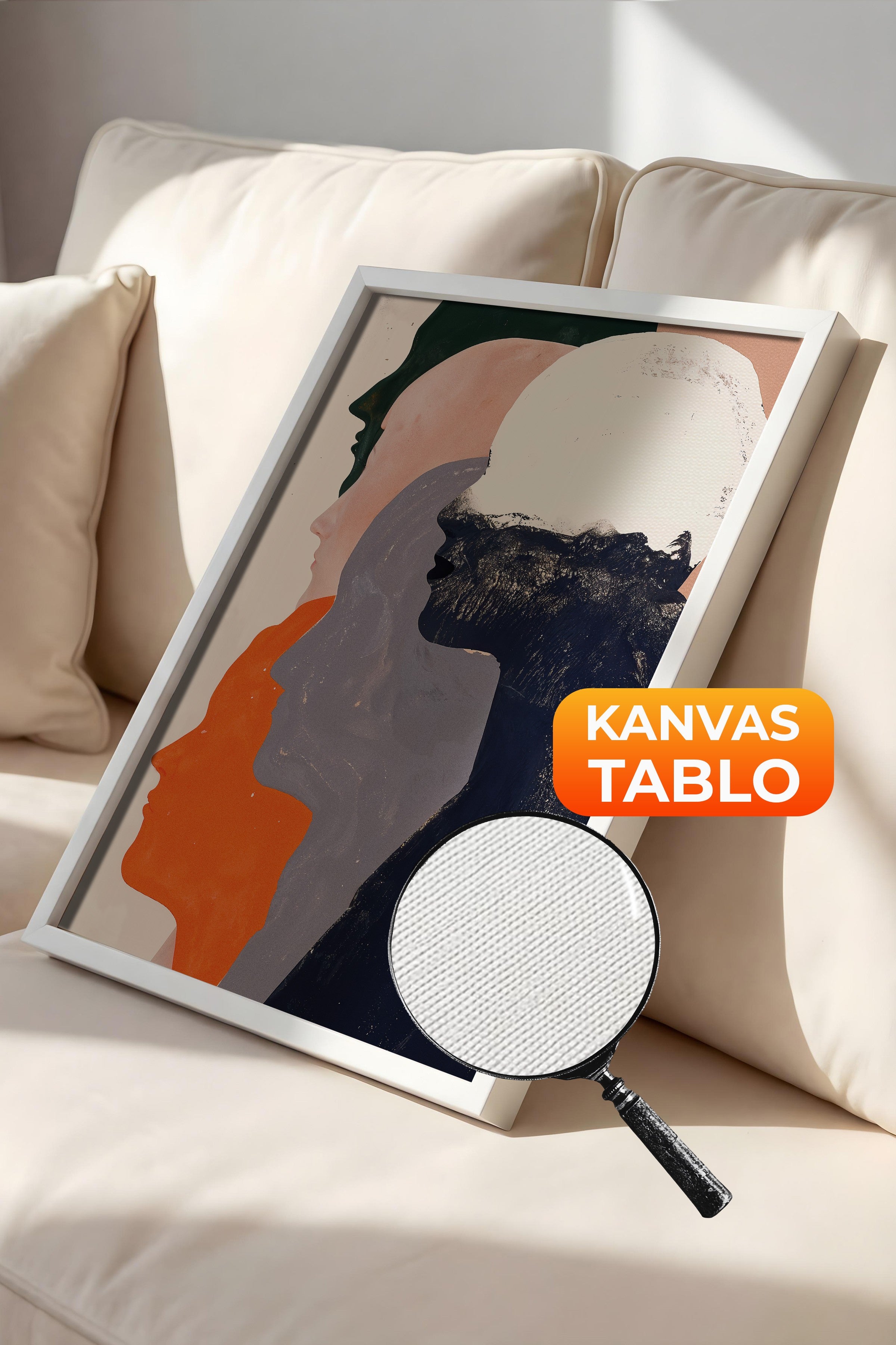 Duvar Tablosu, Lüks Beyaz Çerçeveli Kanvas Tablo, Ritüel Serisi, Maximalist Tablo, NO:115192