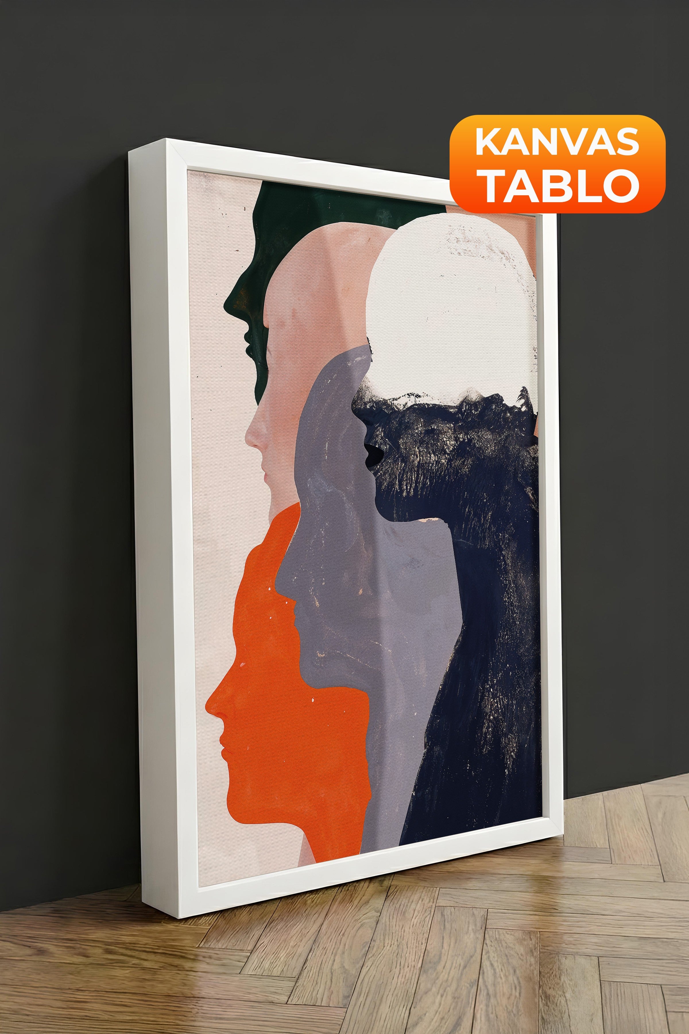 Duvar Tablosu, Lüks Beyaz Çerçeveli Kanvas Tablo, Ritüel Serisi, Maximalist Tablo, NO:115192