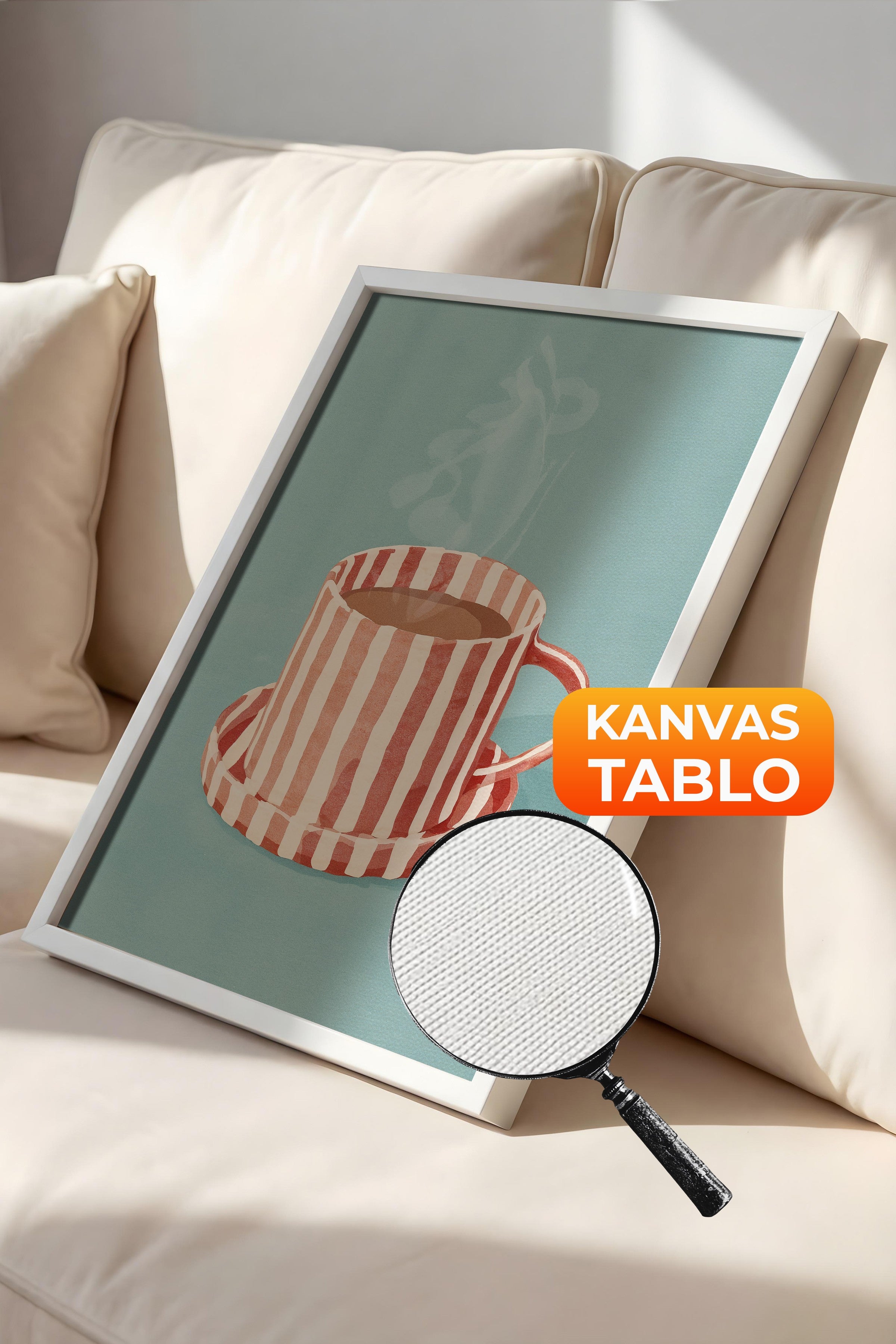 Duvar Tablosu, Lüks Beyaz Çerçeveli Kanvas Tablo, Ritüel Serisi, Maximalist Tablo, NO:115193