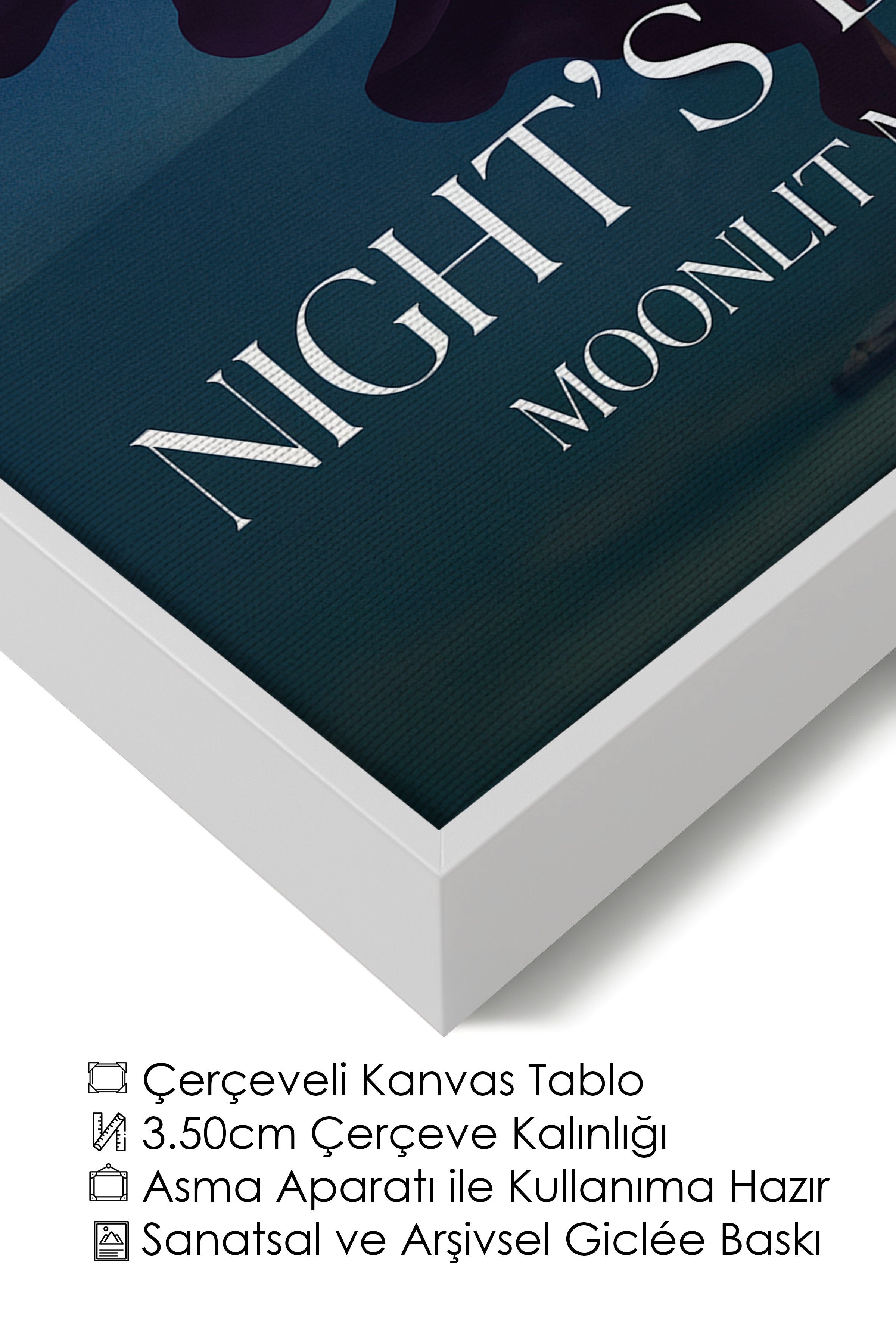 Duvar Tablosu, Lüks Beyaz Çerçeveli Kanvas Tablo, Ritüel Serisi, Maximalist Tablo, NO:115201