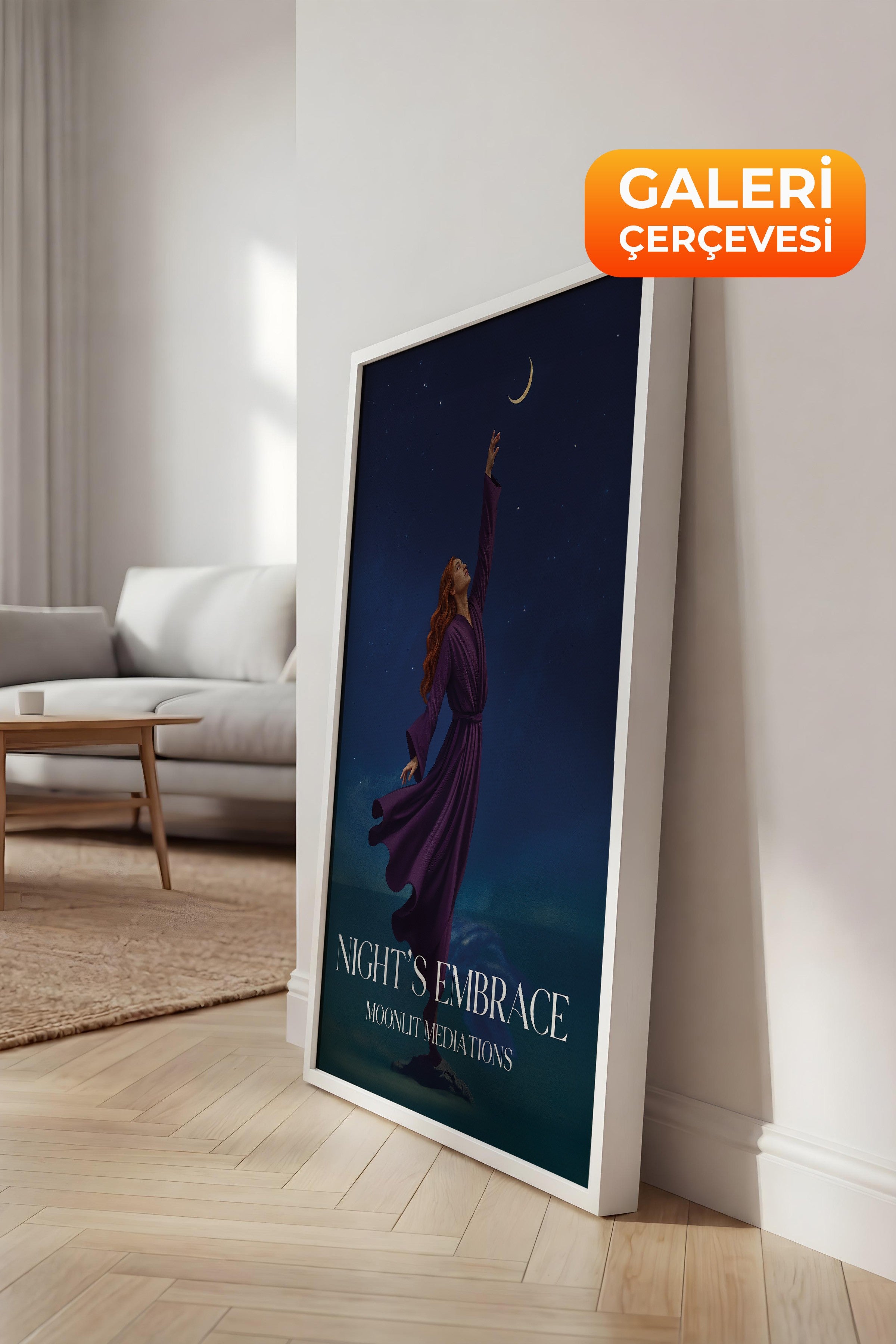 Duvar Tablosu, Lüks Beyaz Çerçeveli Kanvas Tablo, Ritüel Serisi, Maximalist Tablo, NO:115201