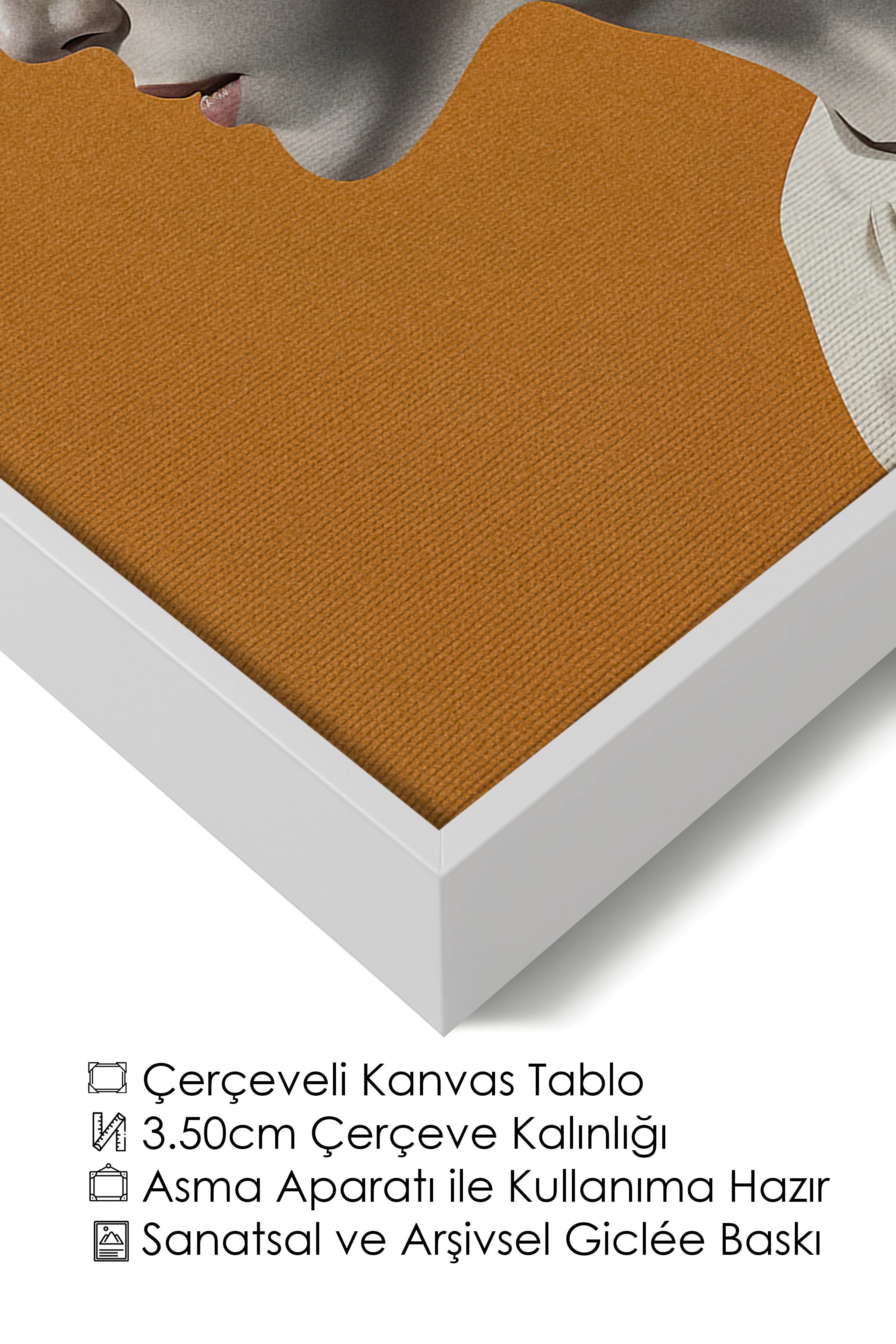 Duvar Tablosu, Lüks Beyaz Çerçeveli Kanvas Tablo, Ritüel Serisi, NO:115226