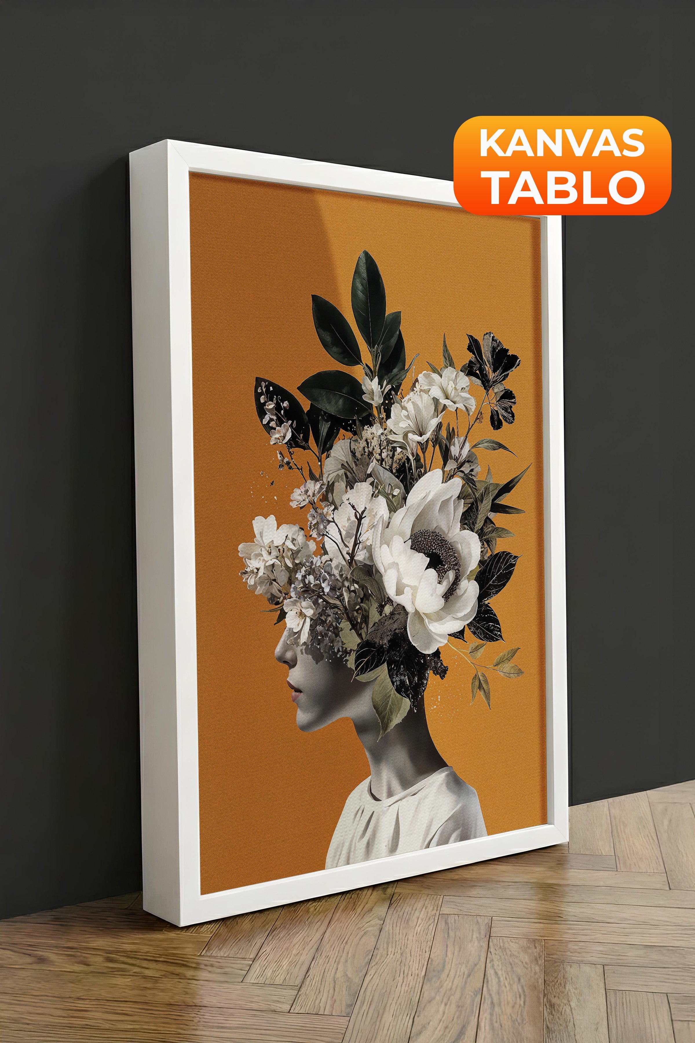 Duvar Tablosu, Lüks Beyaz Çerçeveli Kanvas Tablo, Ritüel Serisi, NO:115226