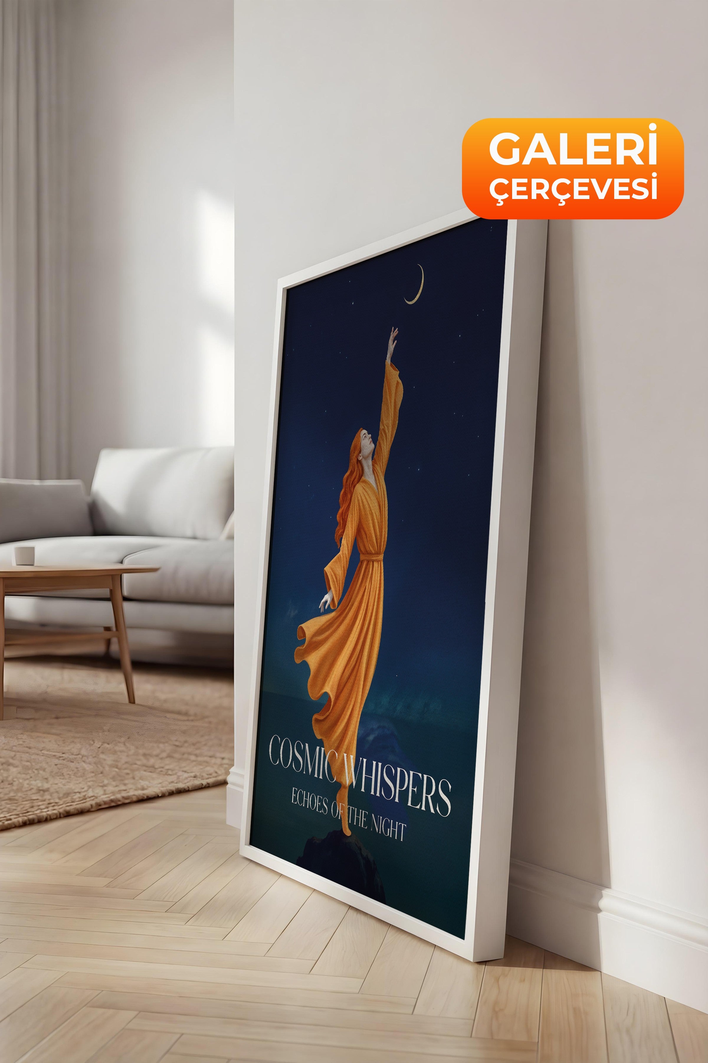 Duvar Tablosu, Lüks Beyaz Çerçeveli Kanvas Tablo, Ritüel Serisi, NO:115229